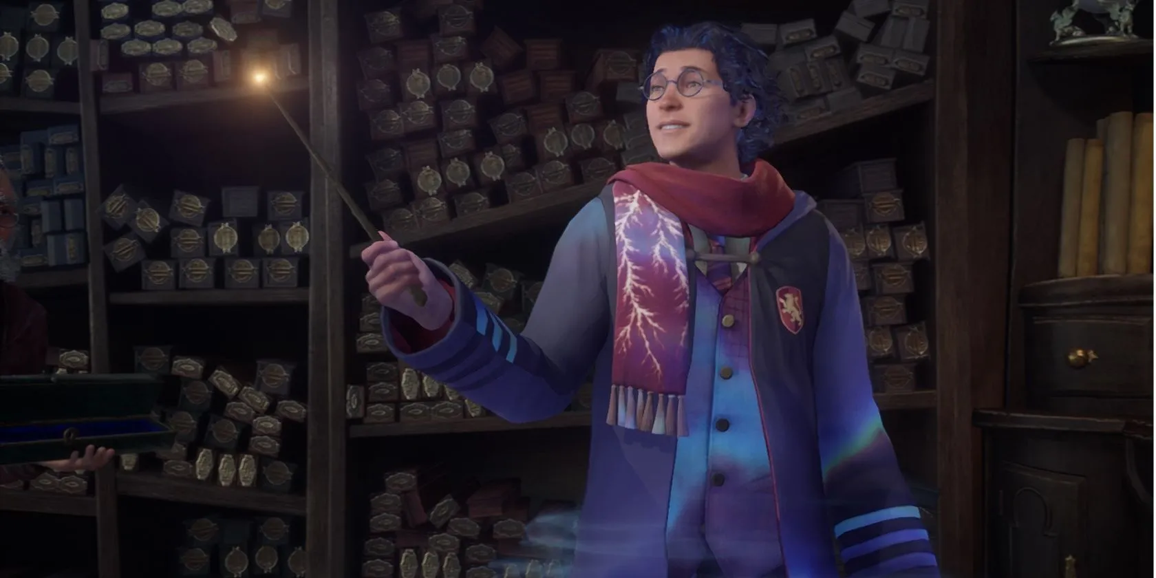Cận cảnh cây đũa phép trong Hogwarts Legacy, biểu tượng quen thuộc của thế giới phù thủy