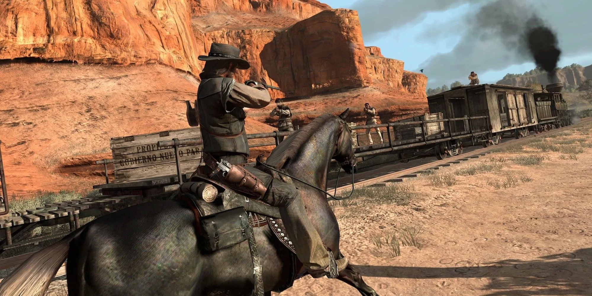 Cảnh cướp tàu kịch tính trong Red Dead Redemption
