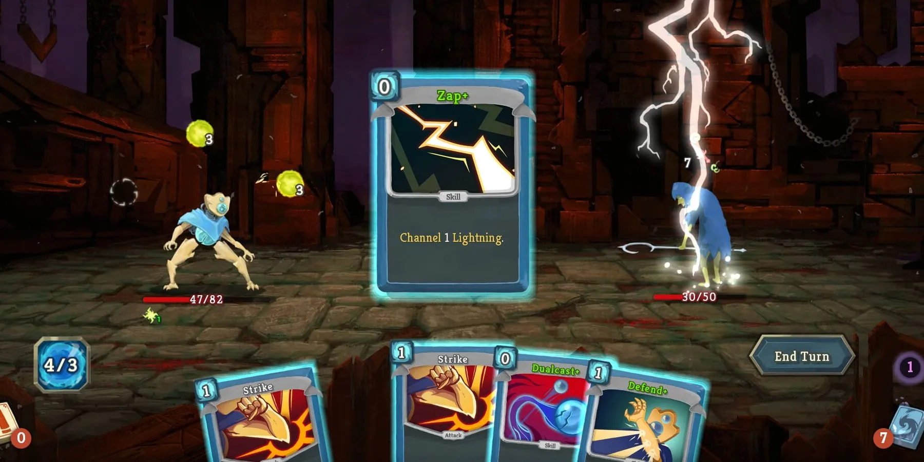 Chơi lá bài Zap trong Slay the Spire