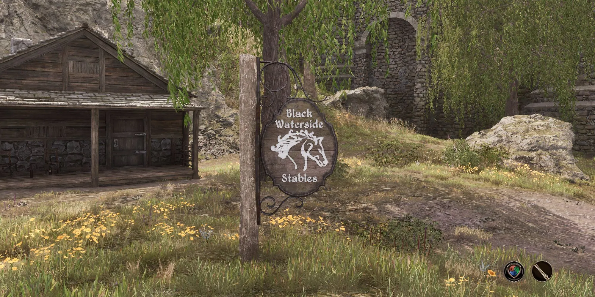 Chuồng ngựa Waterside Stables, nơi bán các loại ngựa tốt trong Oblivion Remastered