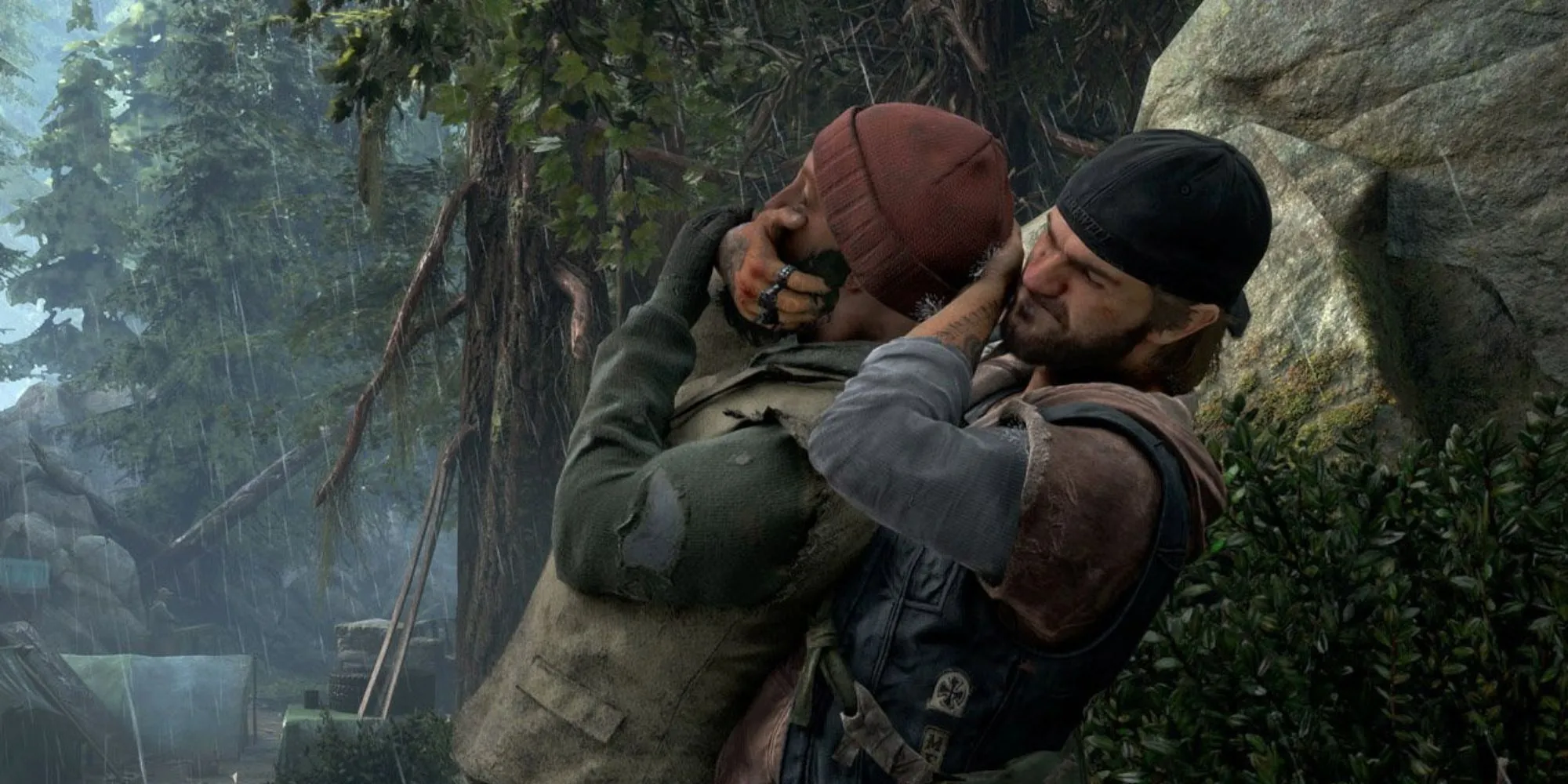 Deacon St. John ẩn mình quan sát bầy Freaker đông đảo trong Days Gone