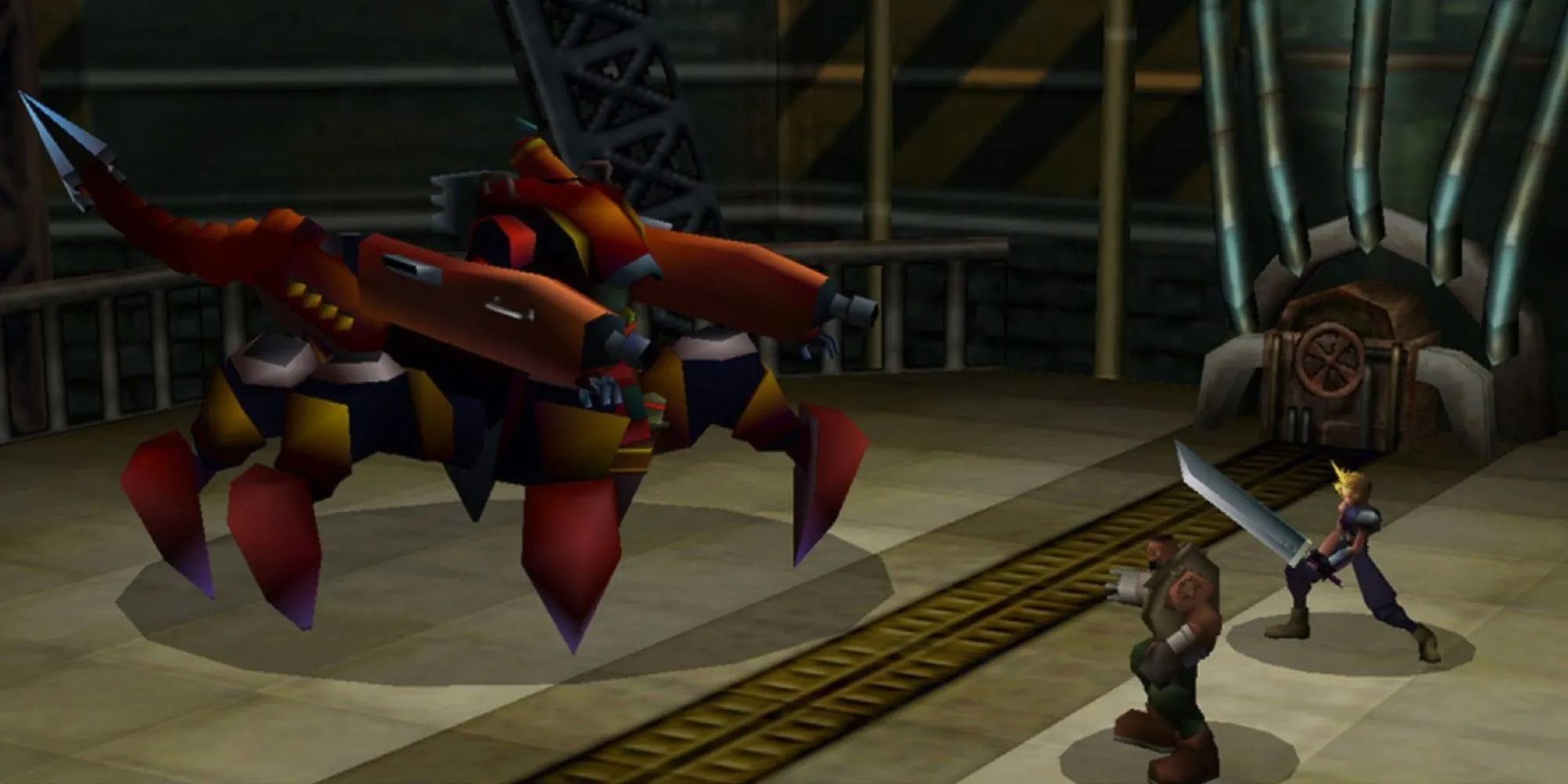 Đội hình Final Fantasy VII đứng trên mỏm đá nhìn về thành phố Midgar