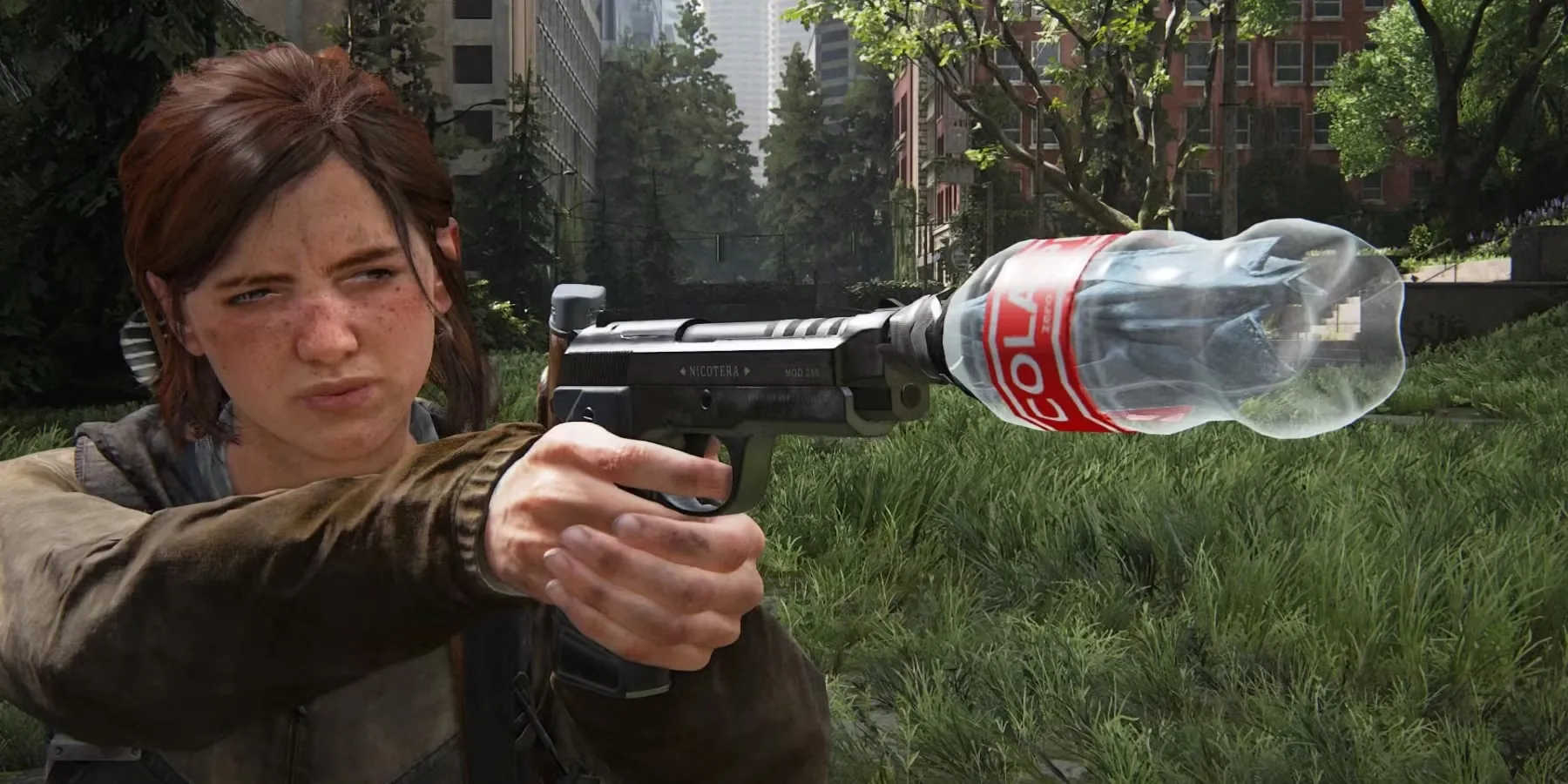 Ellie đang ngắm bắn với ống giảm thanh tự chế trong The Last of Us Part 2