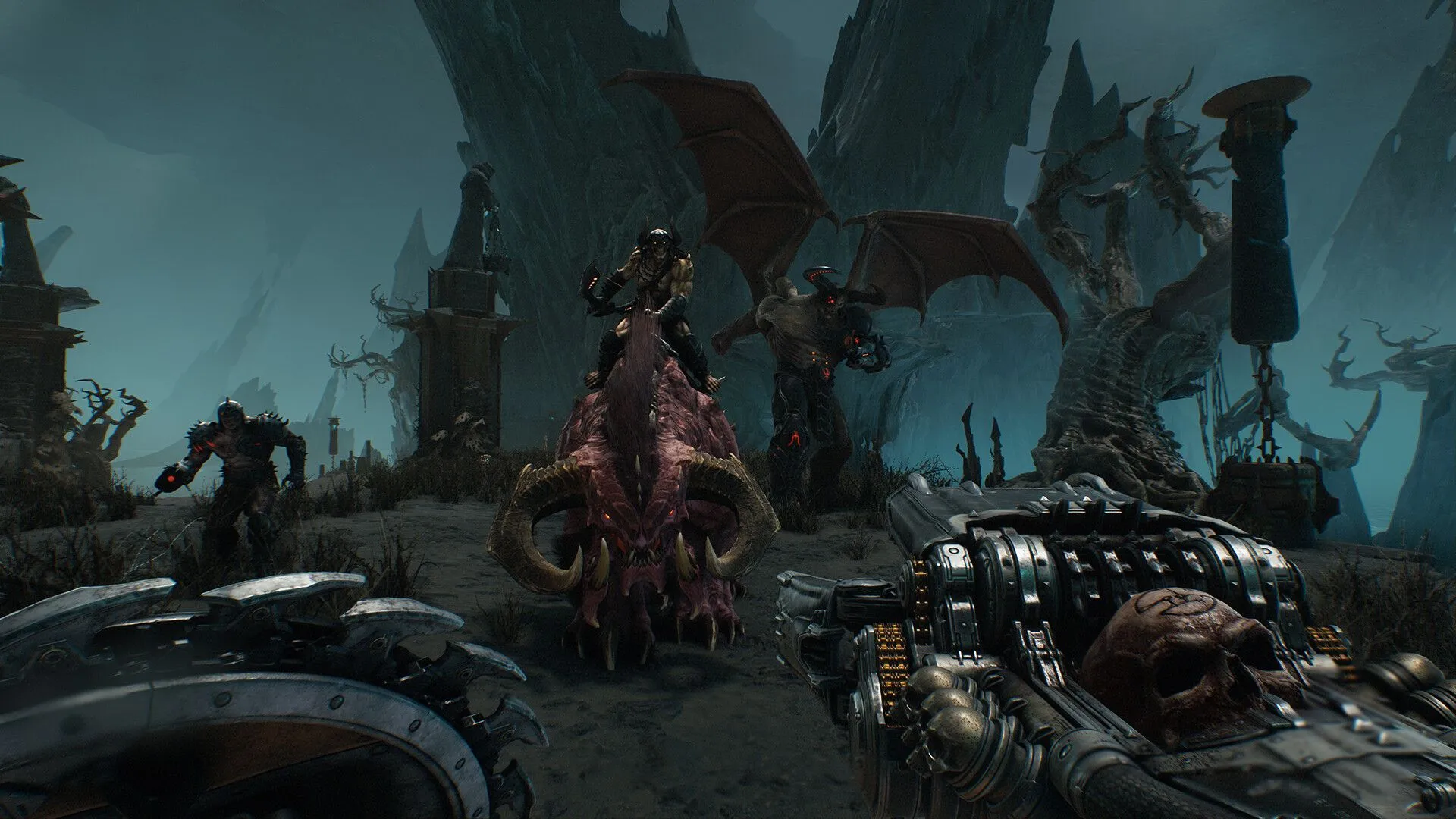 Gameplay DOOM The Dark Ages với hiệu ứng cháy nổ ấn tượng