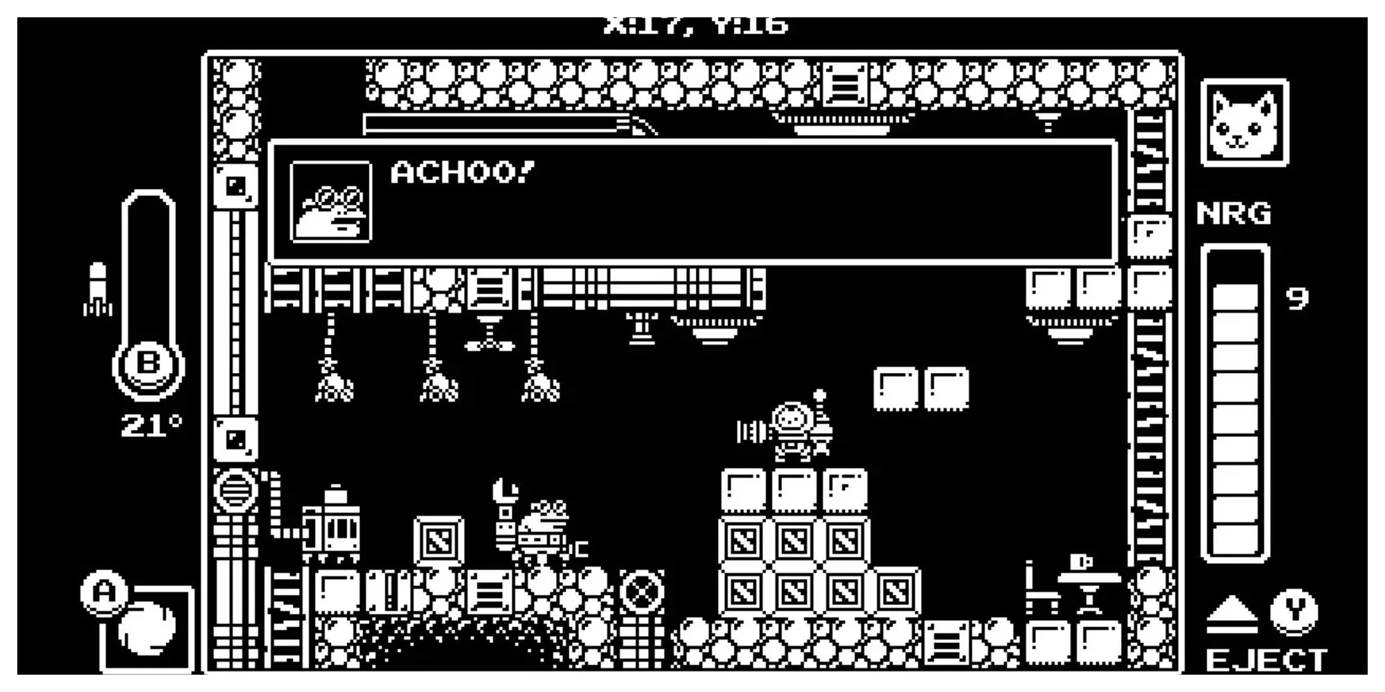 Gato Roboto, một tựa game Metroidvania pixel art đặc sắc
