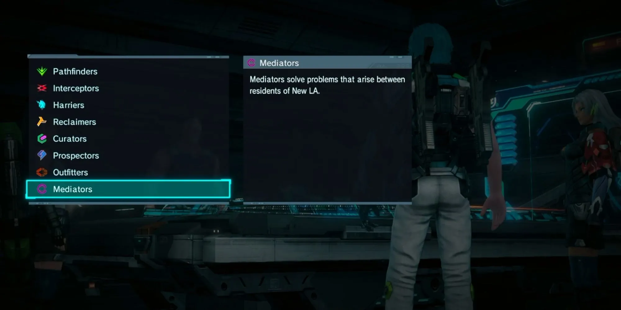Giao diện chọn Phân khu (Division) trong Xenoblade Chronicles X Definitive Edition