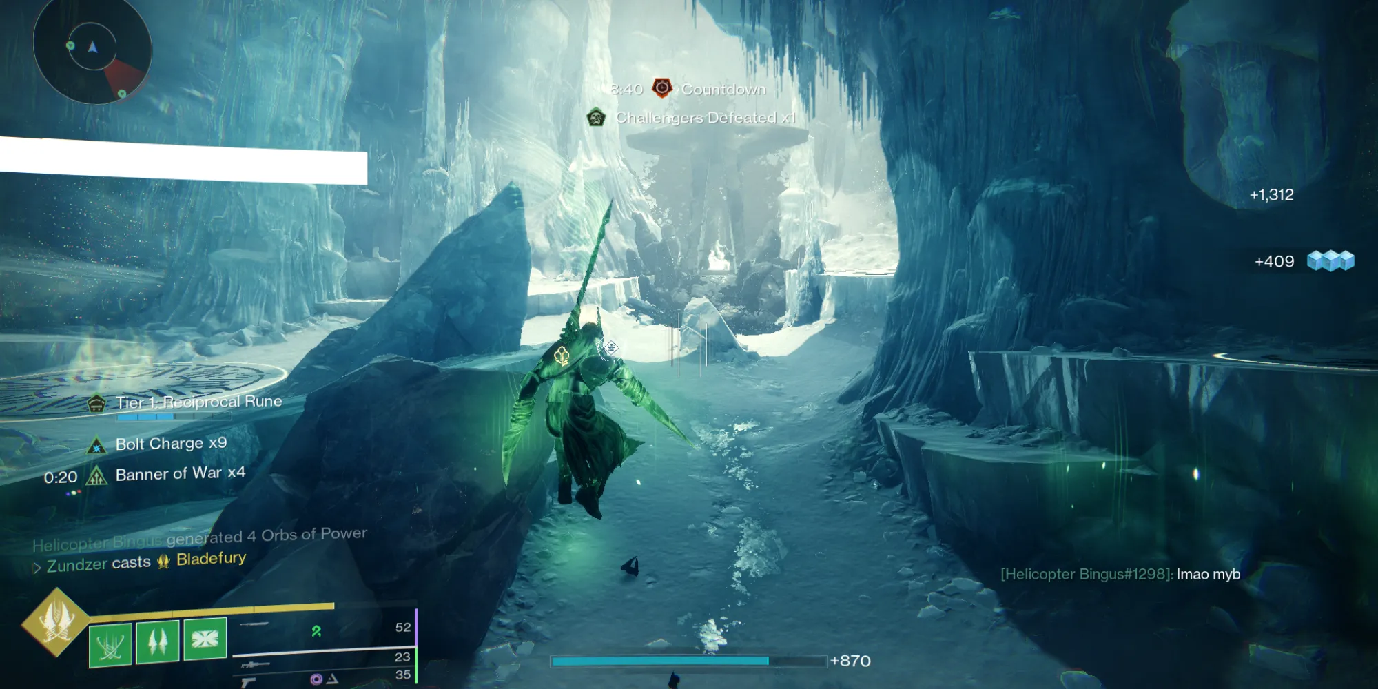 Giao diện của Court of Blades trong Destiny 2 hiển thị một trận chiến