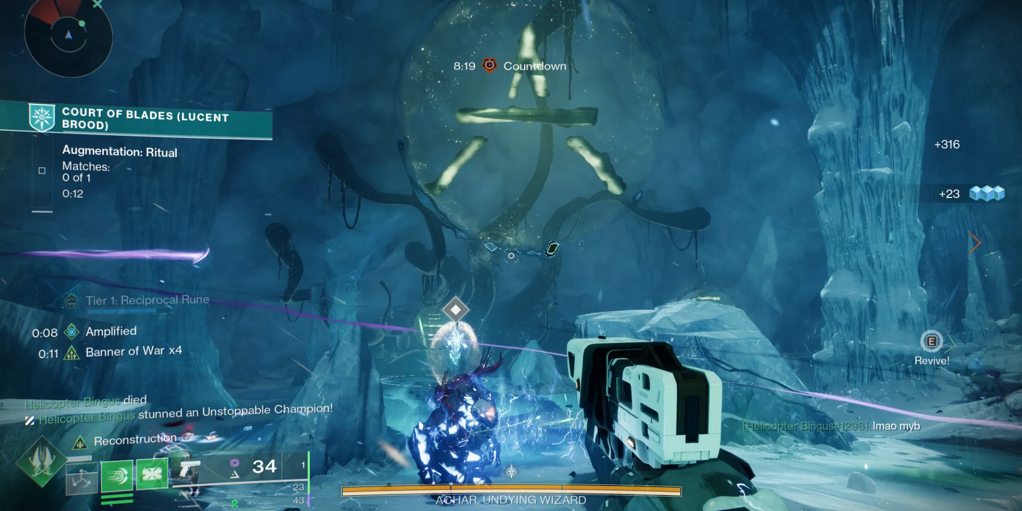 Giao diện hiển thị các Augmentation trong Court of Blades Destiny 2