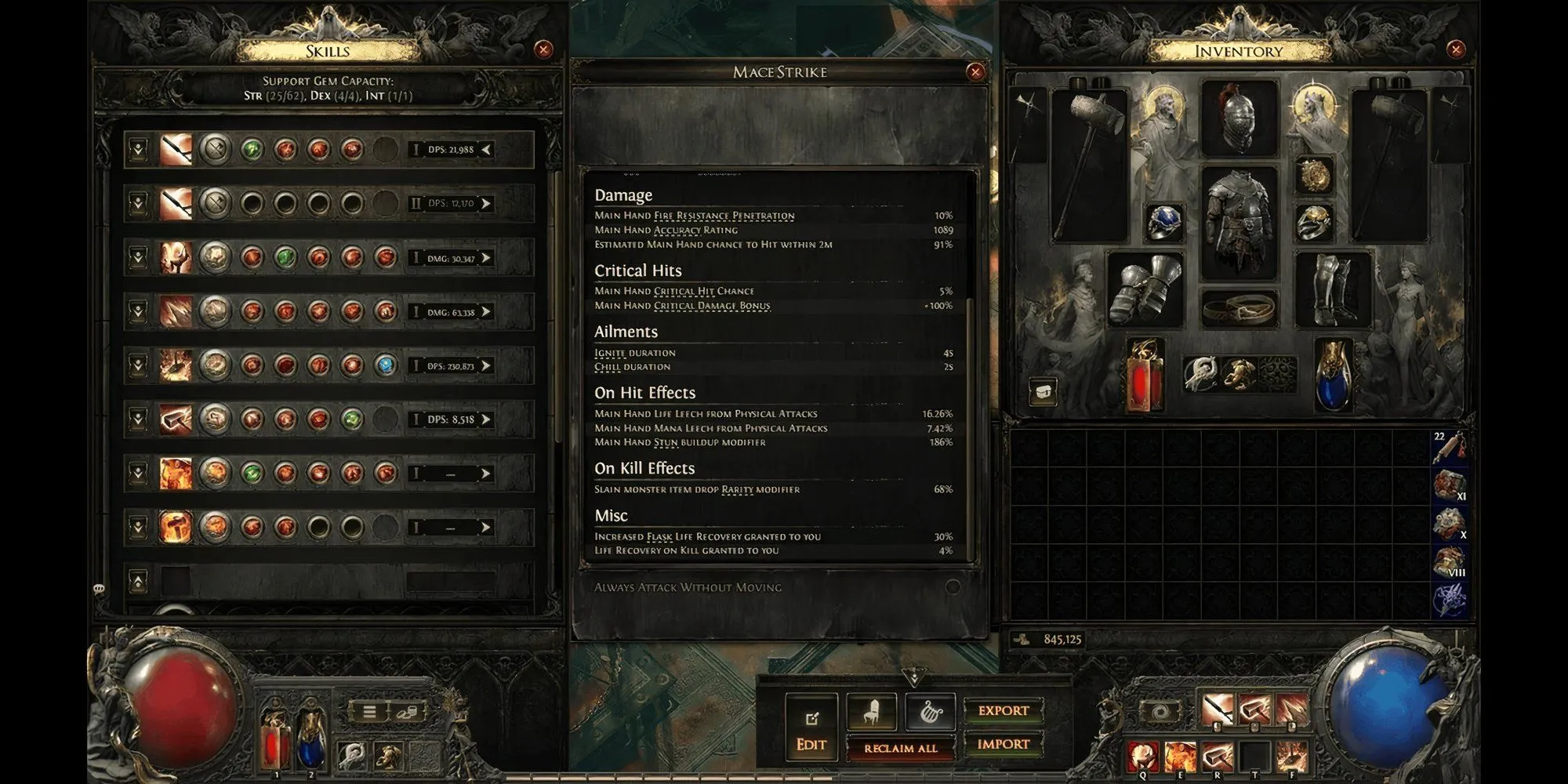Giao diện nhân vật và trang bị tối ưu endgame trong Path of Exile 2
