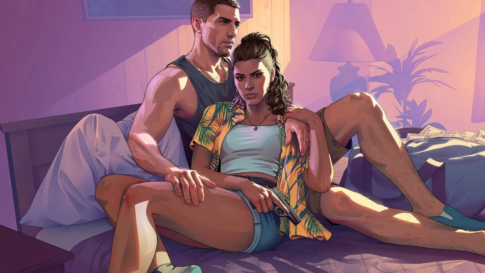 Hai nhân vật chính Jason và Lucia trong Grand Theft Auto 6