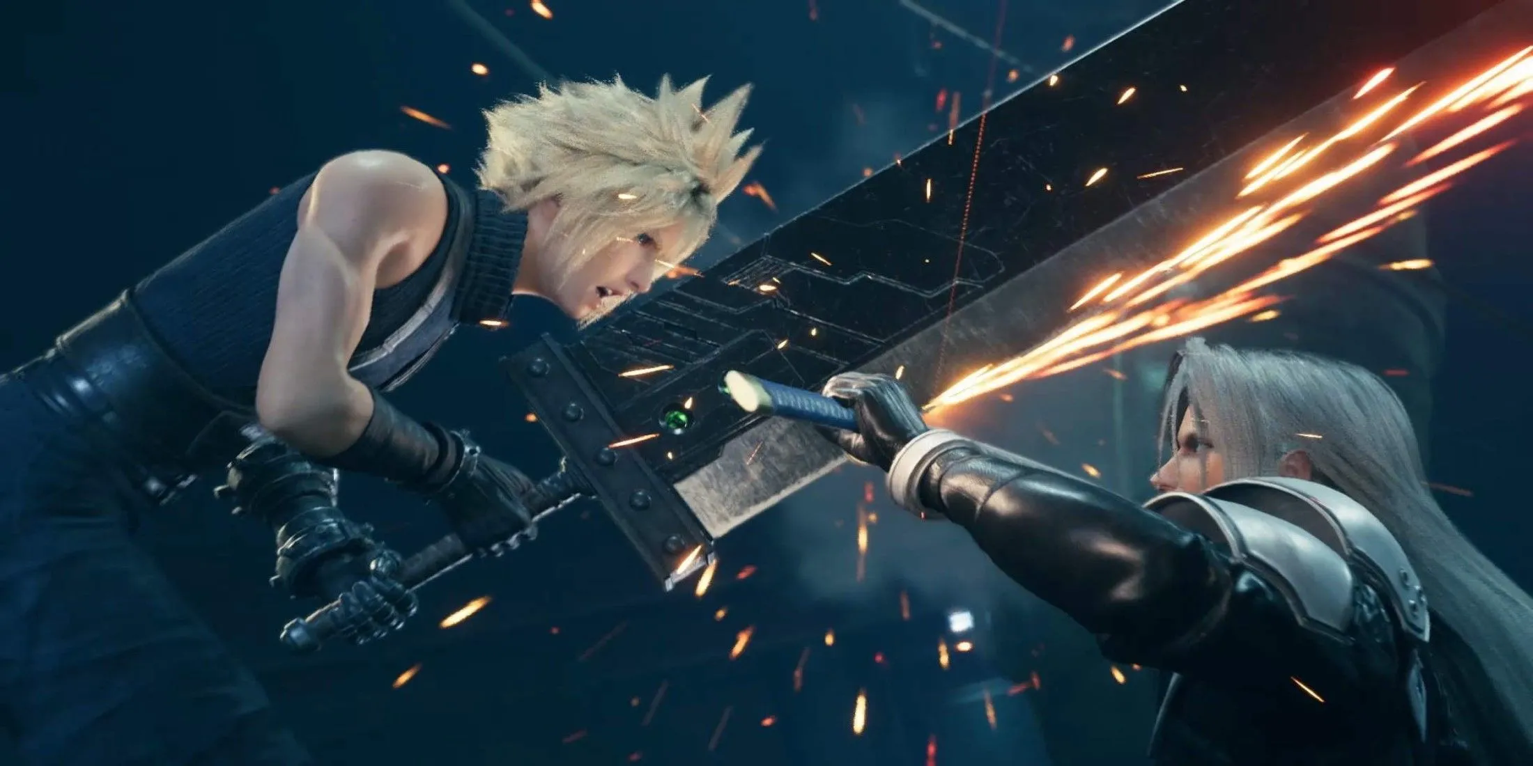 Hai nhân vật Cloud Strife và Sephiroth trong Final Fantasy 7 Remake.