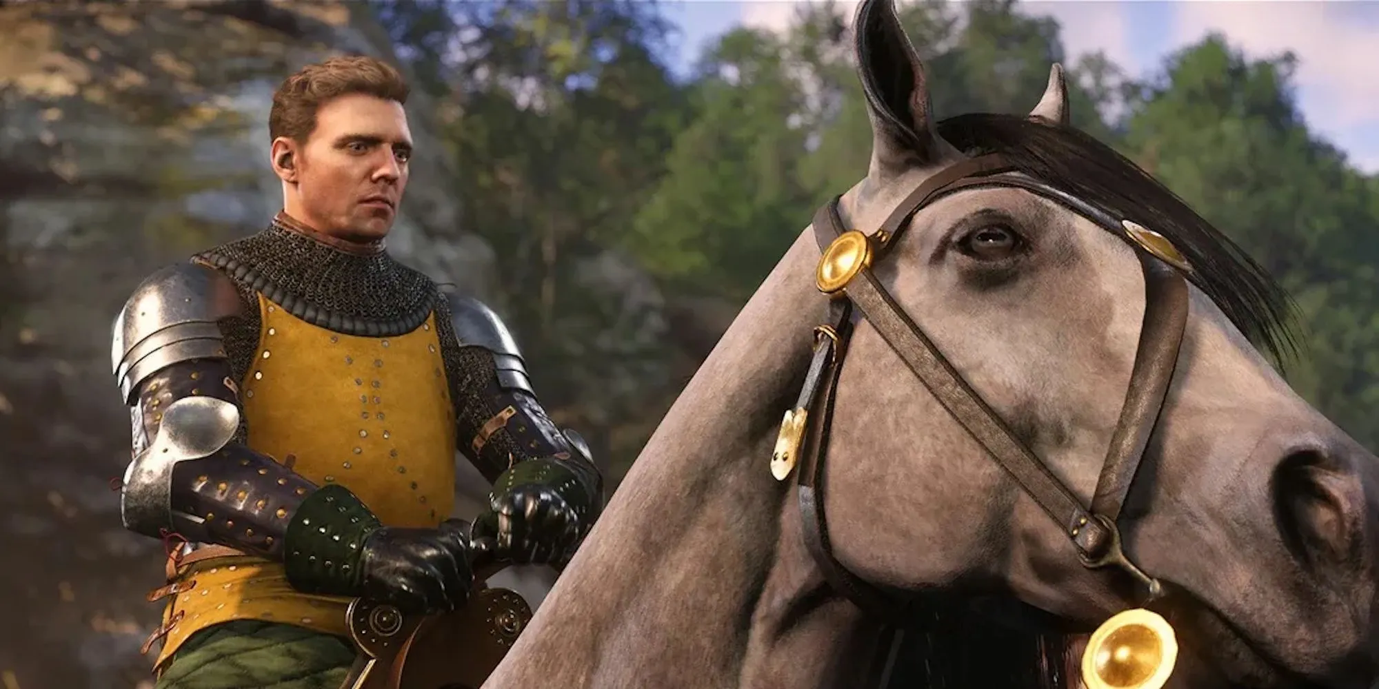 Henry, nhân vật chính của Kingdom Come Deliverance, trong bộ dạng lấm lem sau trận chiến