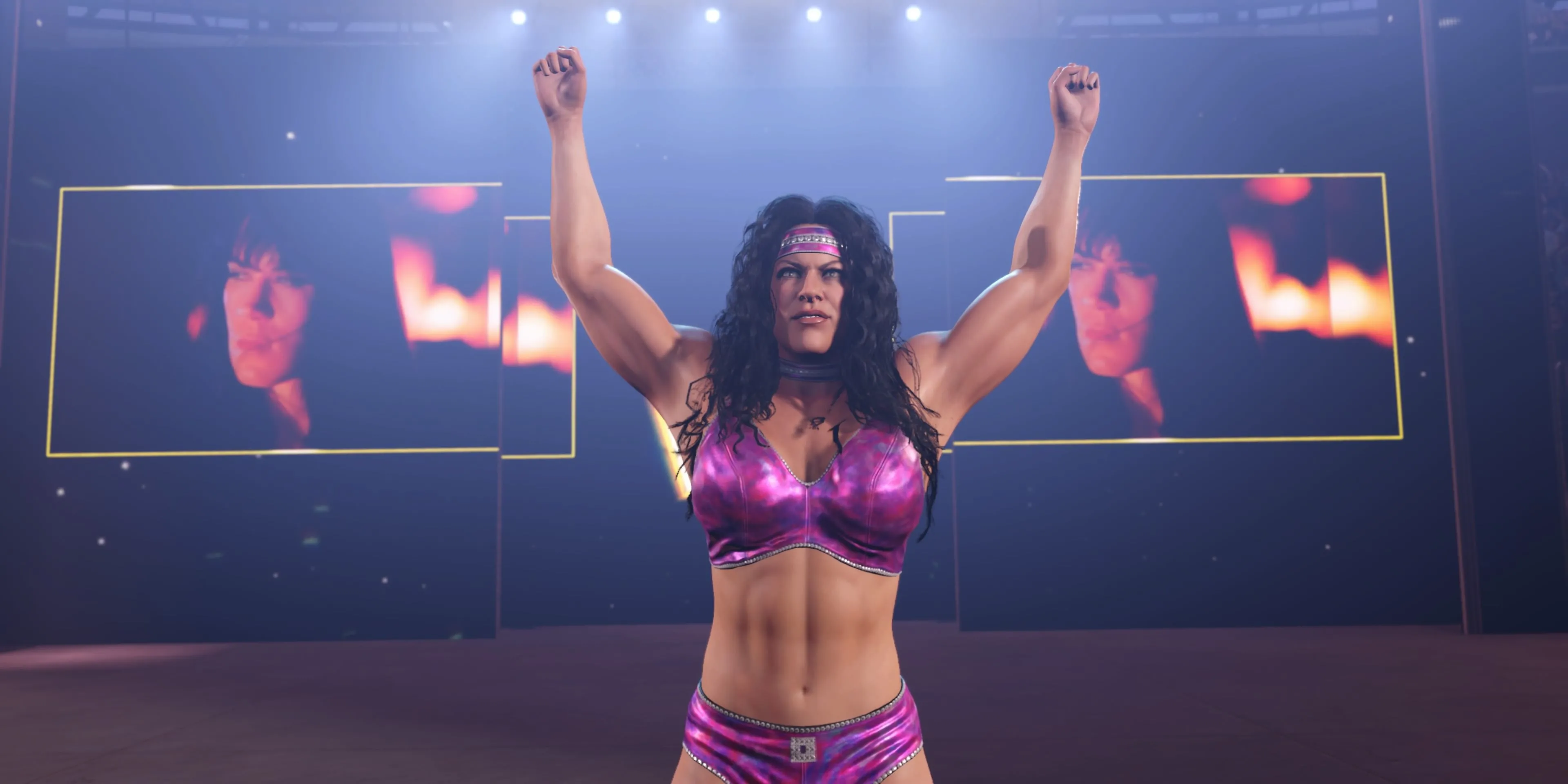 Hình ảnh Chyna, kỳ quan thứ chín của thế giới, trong game WWE 2K25 với tạo hình mạnh mẽ.