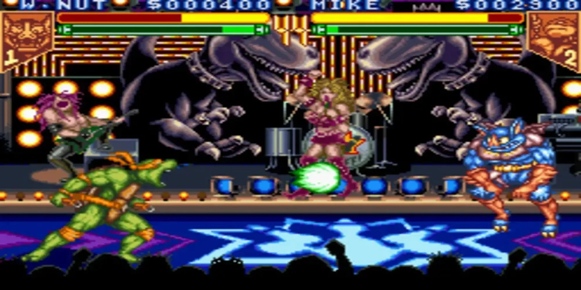 Hình ảnh gameplay game đối kháng TMNT Tournament Fighters trên SNES