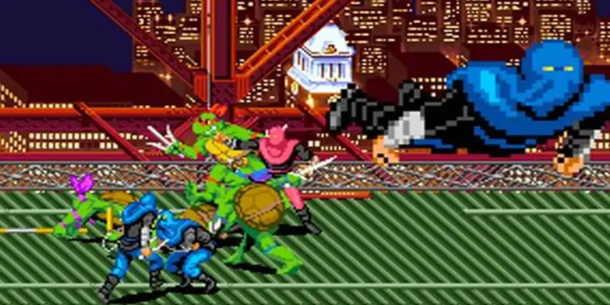 Hình ảnh gameplay game TMNT Turtles In Time trên SNES