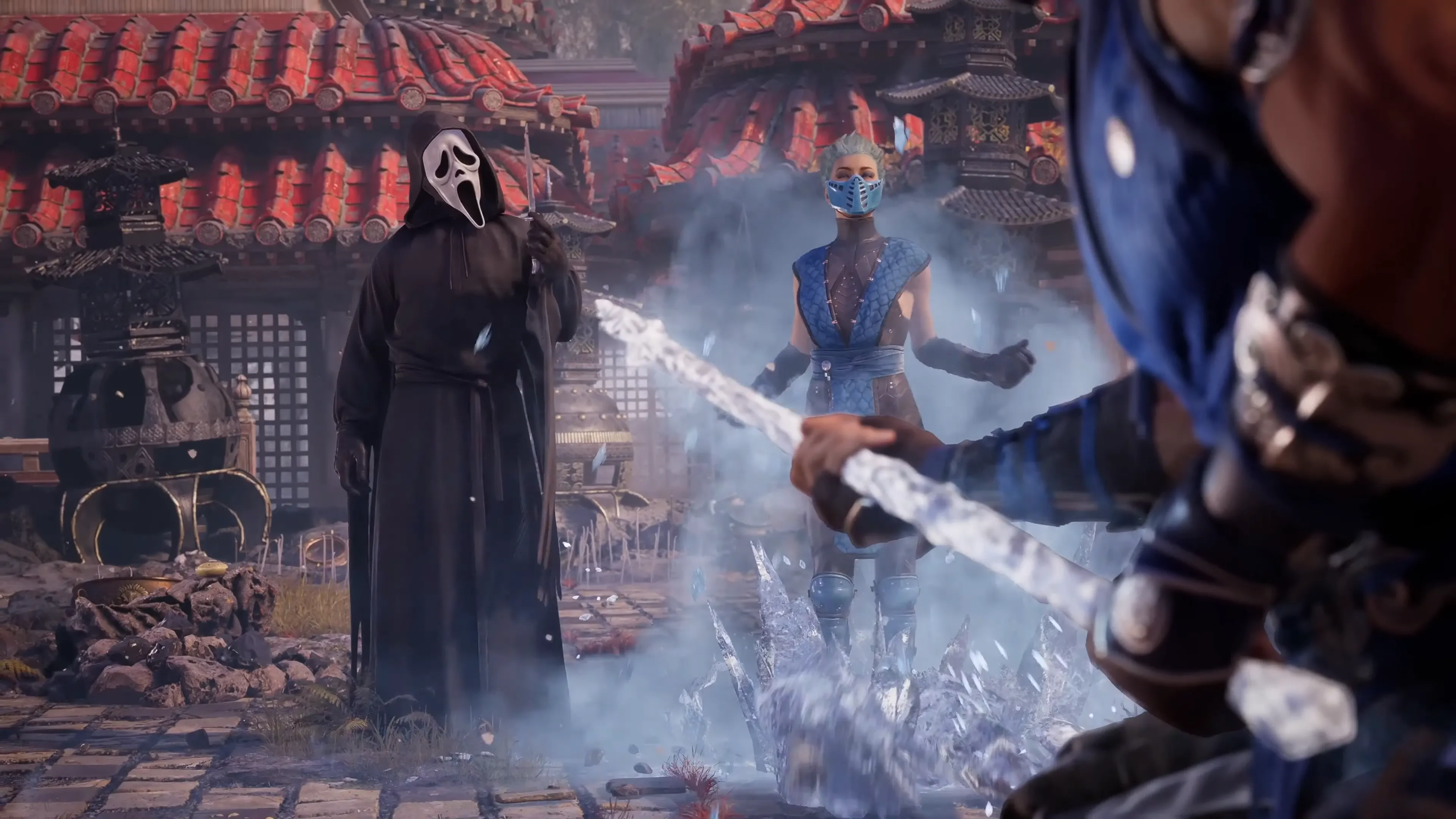 Hình ảnh gameplay Mortal Kombat 1 nhân vật Ghostface đang chiến đấu