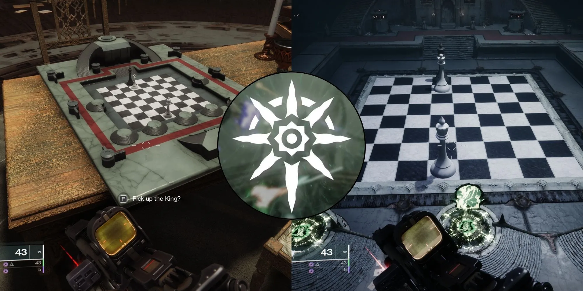 Hình ảnh liên quan đến thử thách Cờ Vua Ẩn trong Destiny 2