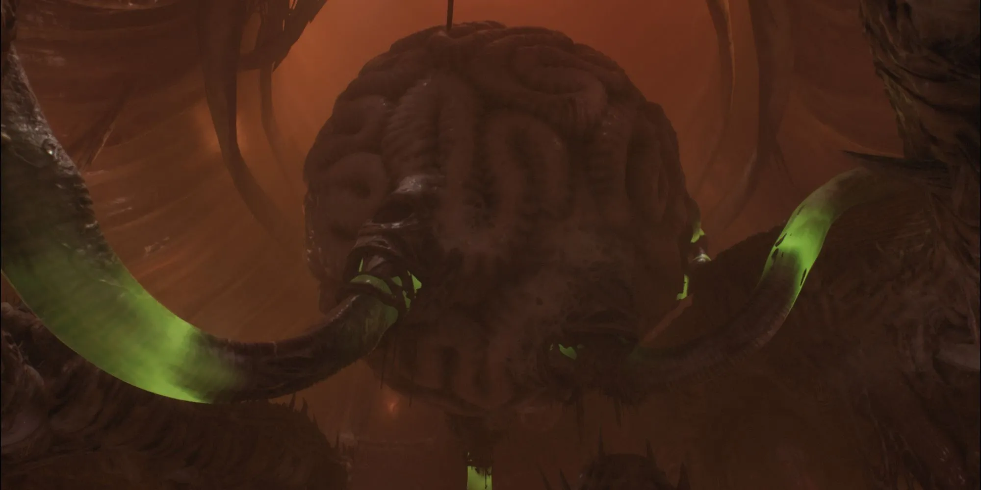 Hình ảnh môi trường kinh tởm bên trong quái vật trong Màn 18 của Doom The Dark Ages.