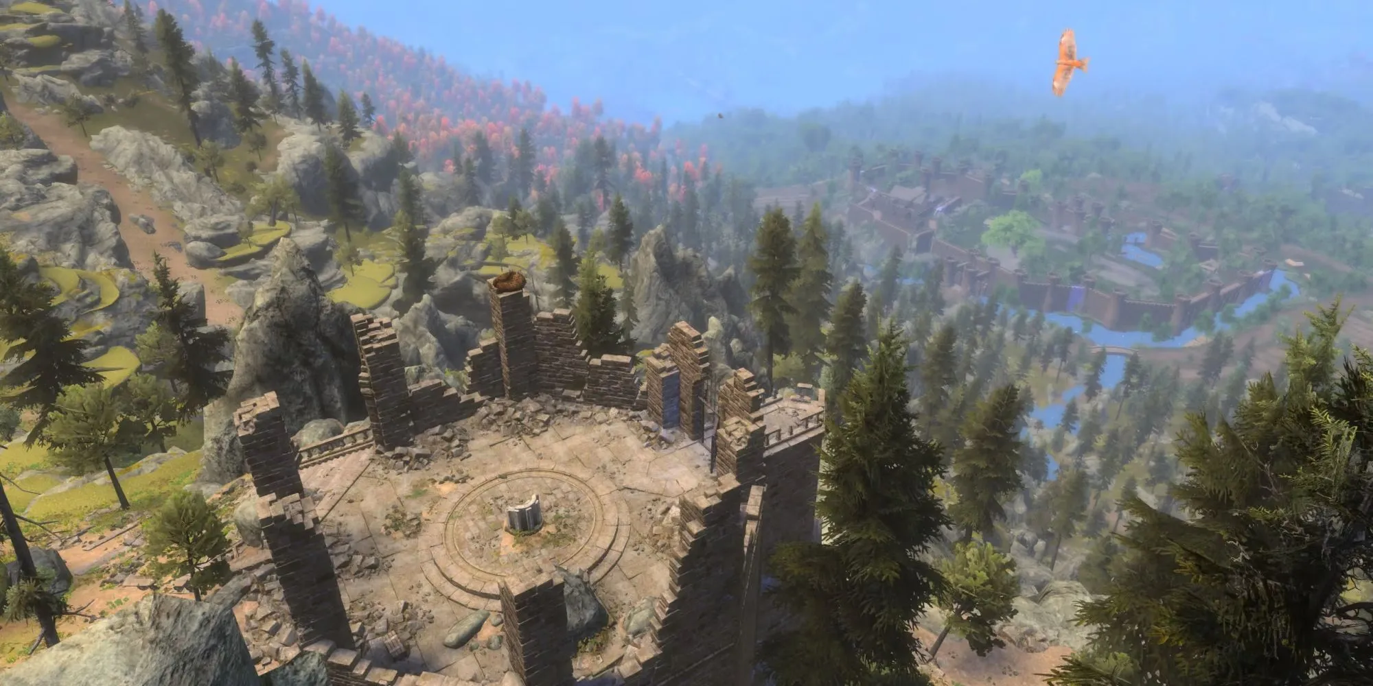 Hình ảnh tàn tích cổ xưa trong Skyblivion, thể hiện khả năng tương thích với mod đồ họa Skyrim