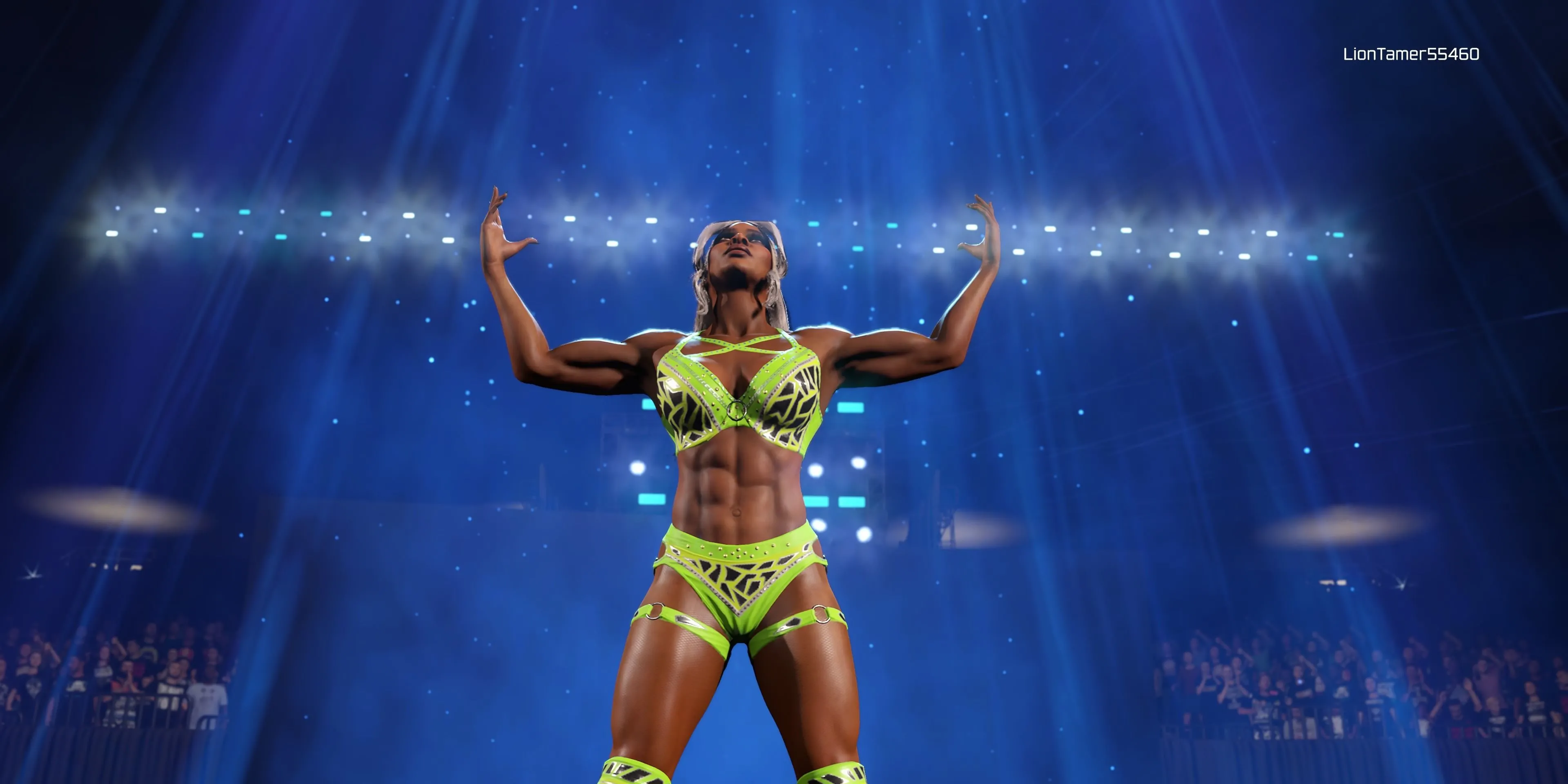 Jade Cargill thực hiện màn ra mắt ấn tượng trong WWE 2K25, thể hiện phong thái một siêu sao.
