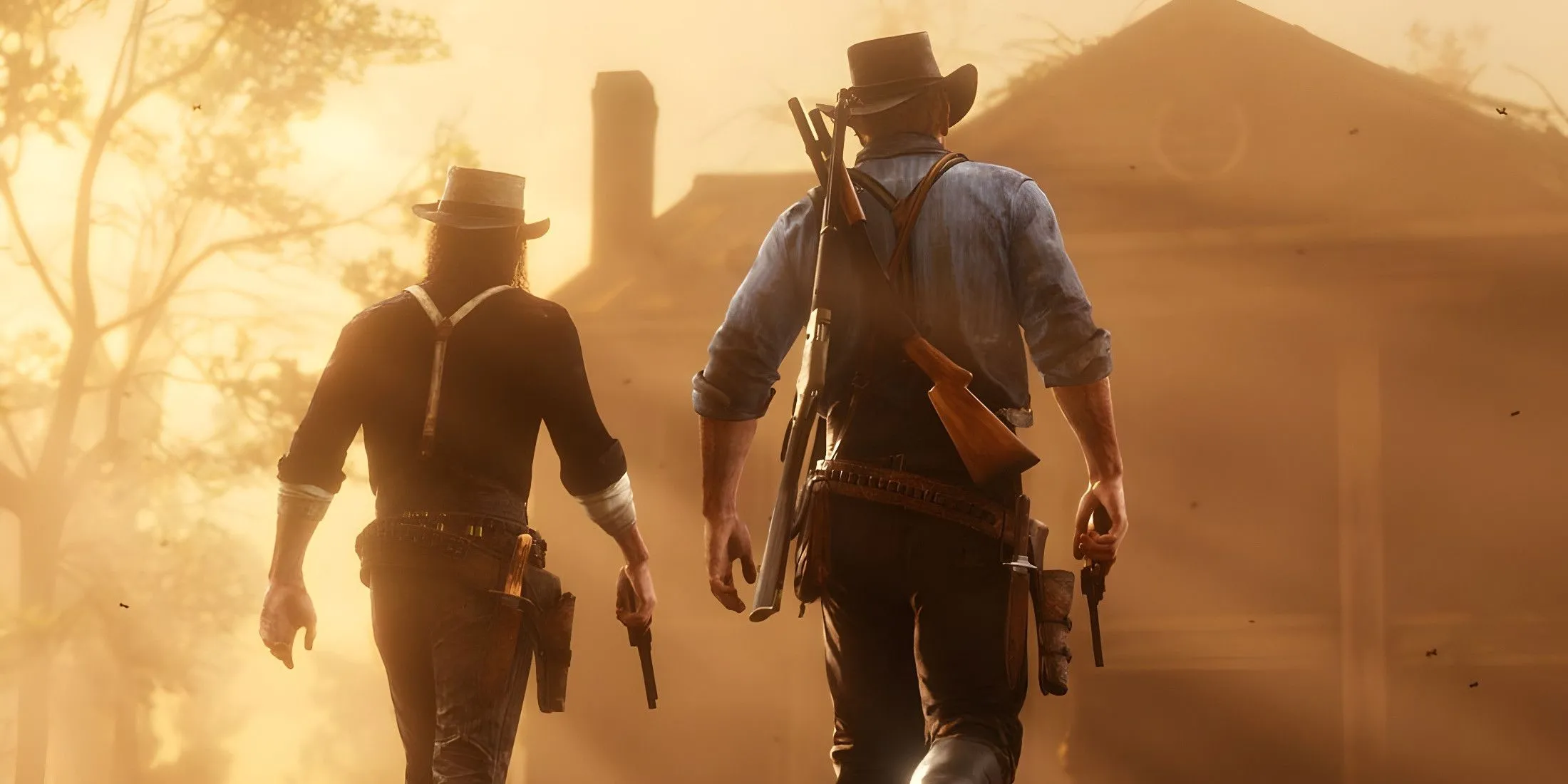 John Marston và Arthur Morgan trong Red Dead Redemption 2 với đồ họa chi tiết
