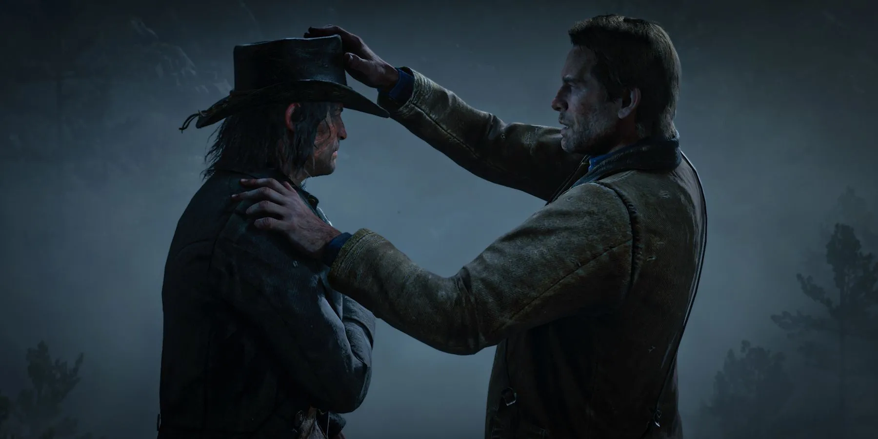 Khoảnh khắc Arthur Morgan trao lại chiếc mũ cho John Marston trong Red Dead Redemption 2 đầy cảm xúc