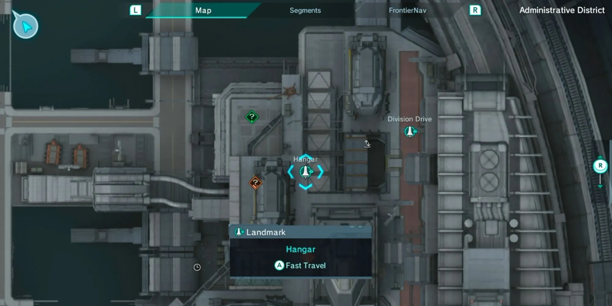 Khu vực Hangar trong Xenoblade Chronicles X, nơi người chơi tìm kiếm manh mối về Aisha