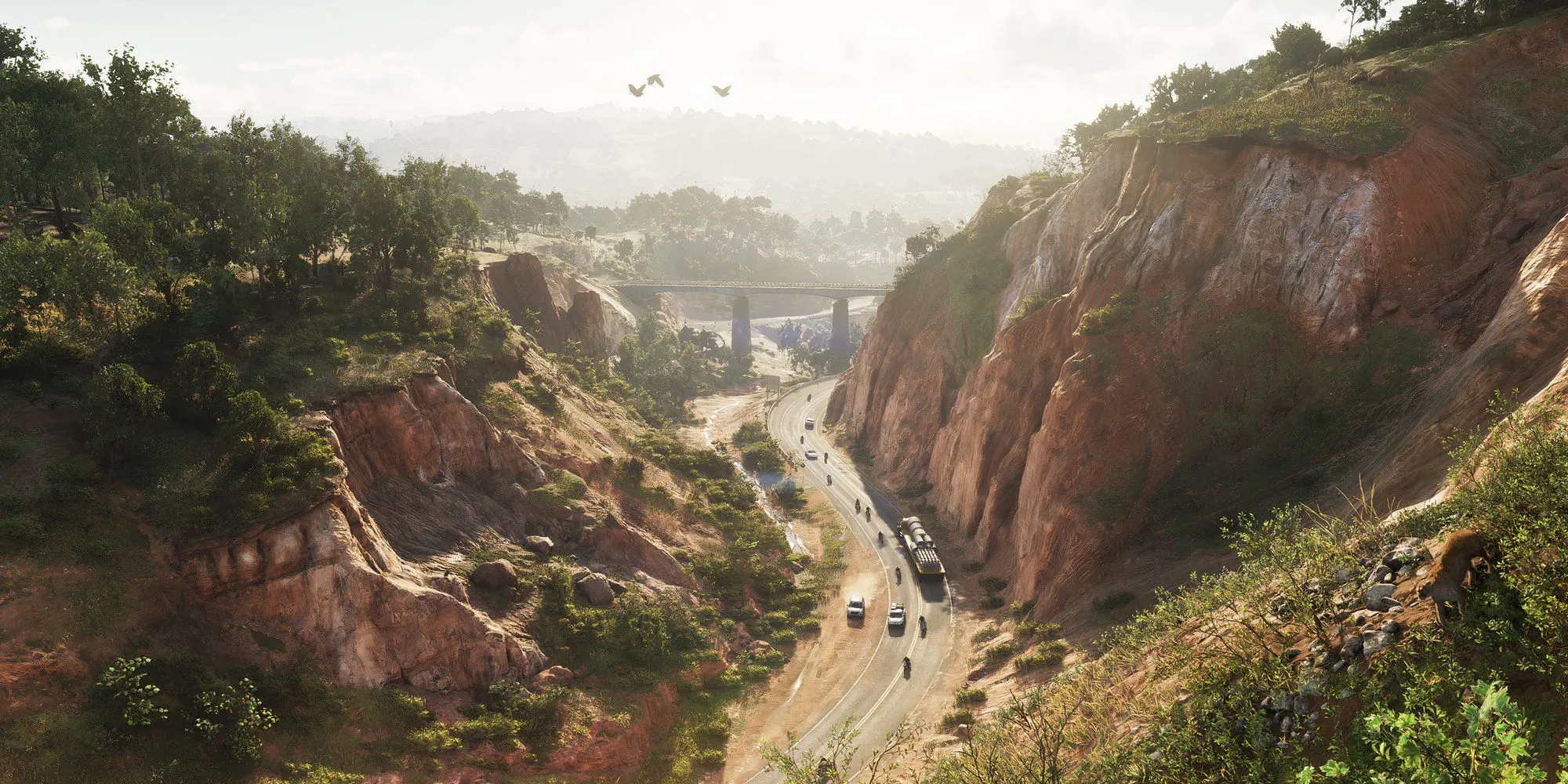 Khung cảnh công viên quốc gia Mount Kalaga trong Grand Theft Auto VI, minh họa cho thế giới game rộng lớn có thể ảnh hưởng đến giá.