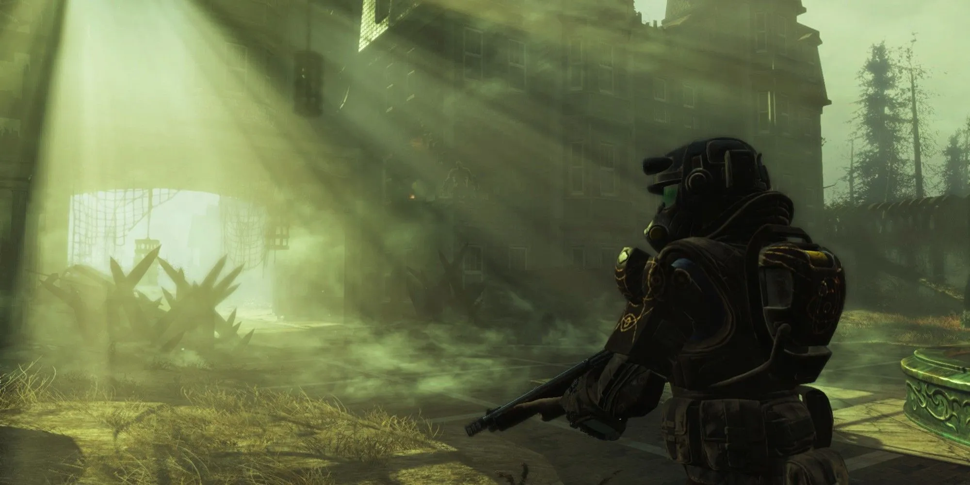 Khung cảnh đầy sương mù trên hòn đảo Far Harbor trong DLC của Fallout 4