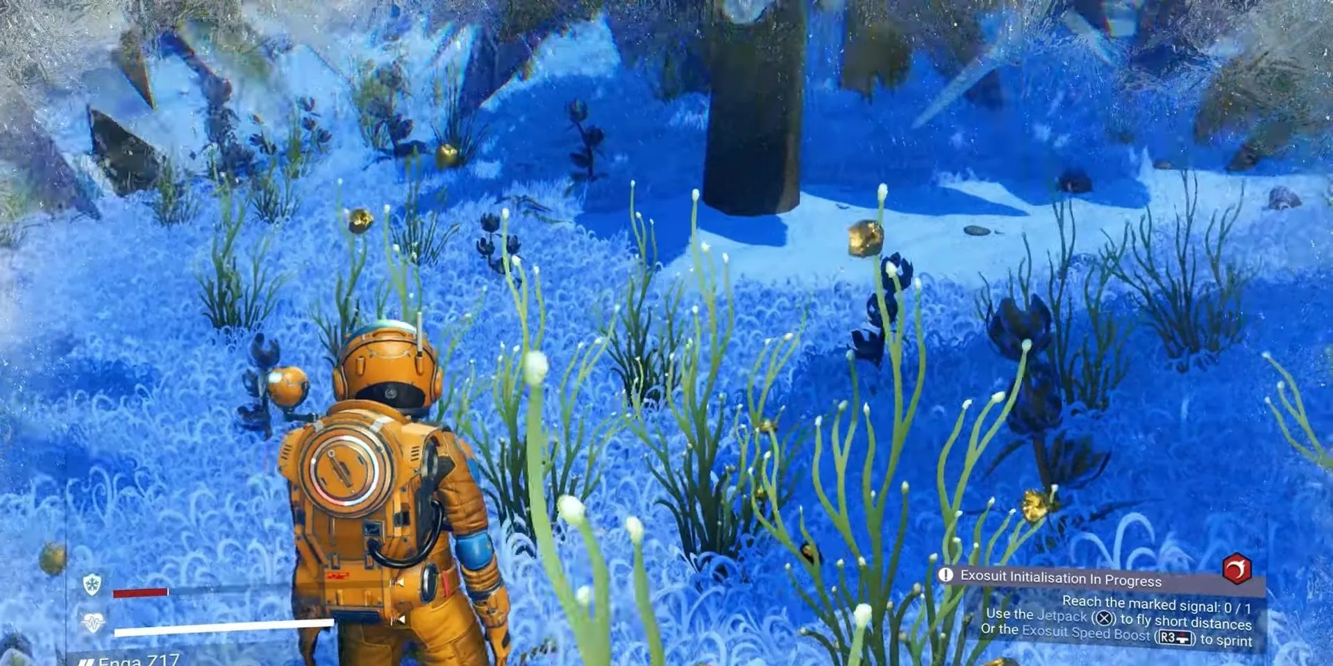 Khung cảnh khám phá hành tinh lạ trong game No Man's Sky