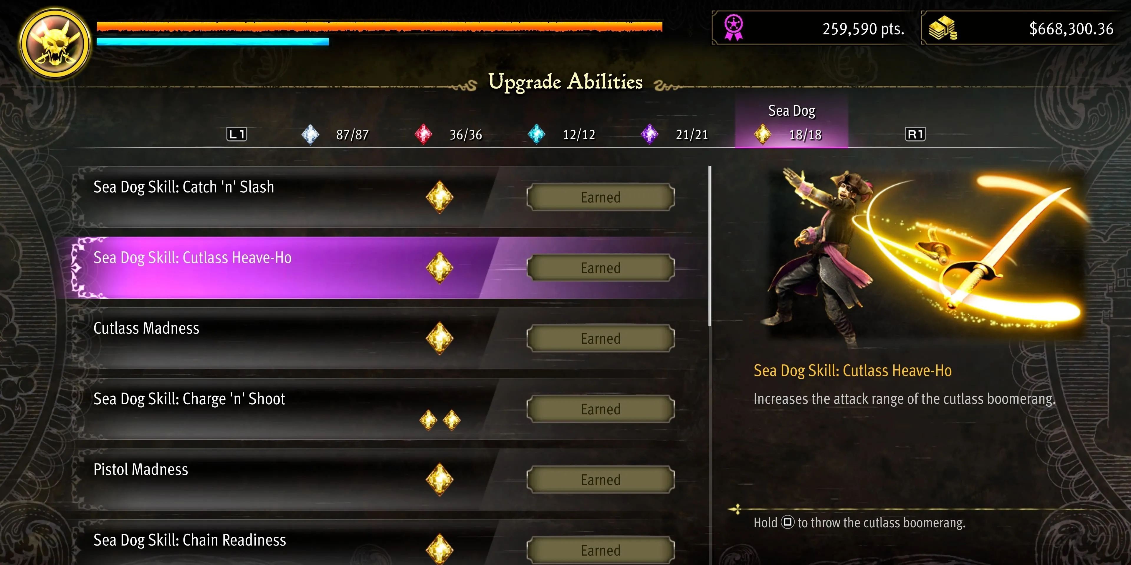 Kỹ năng Cutlass Heave-Ho của Majima trong Pirate Yakuza