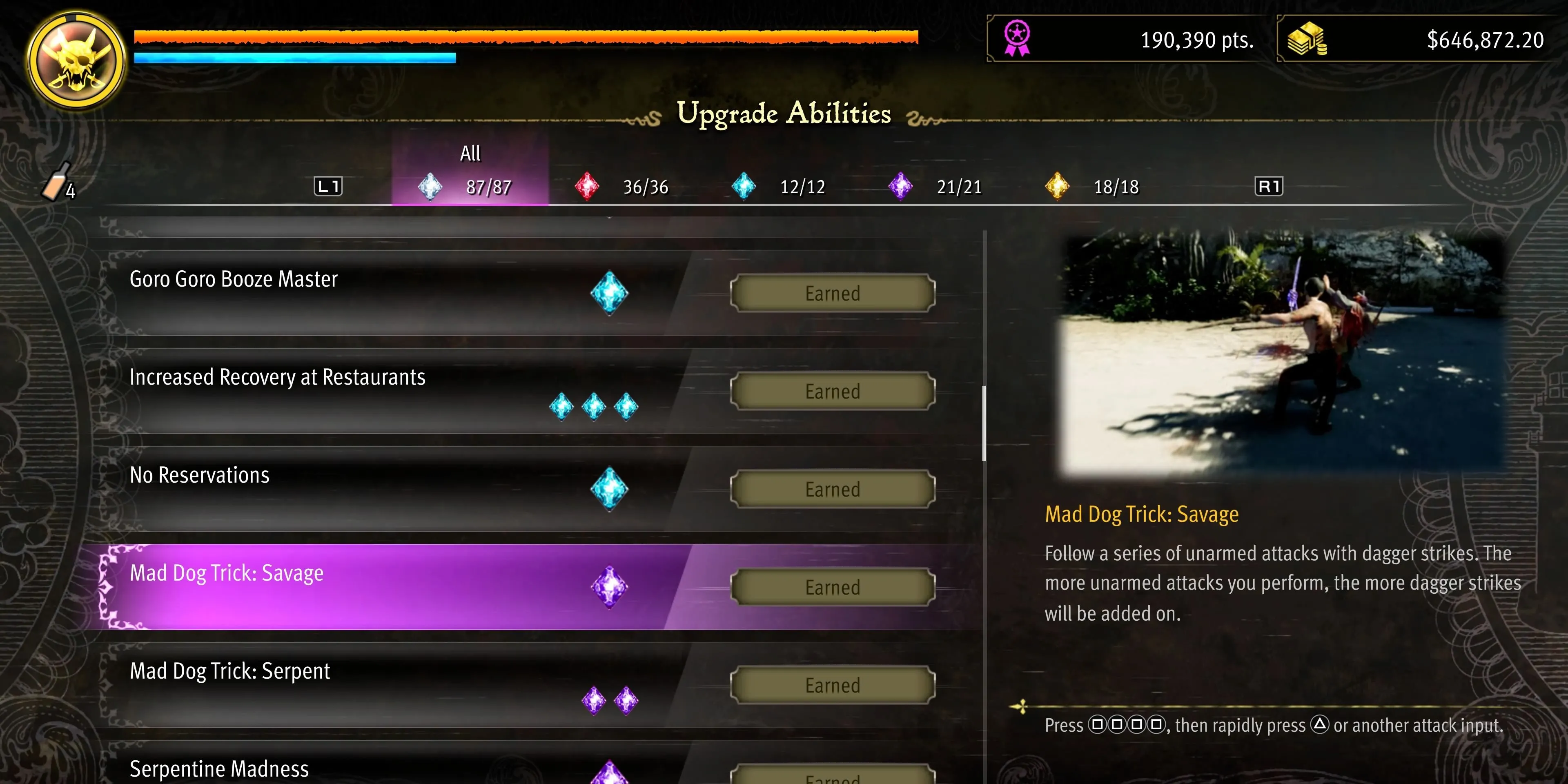 Kỹ năng Mad Dog Trick Savage cực mạnh của Majima