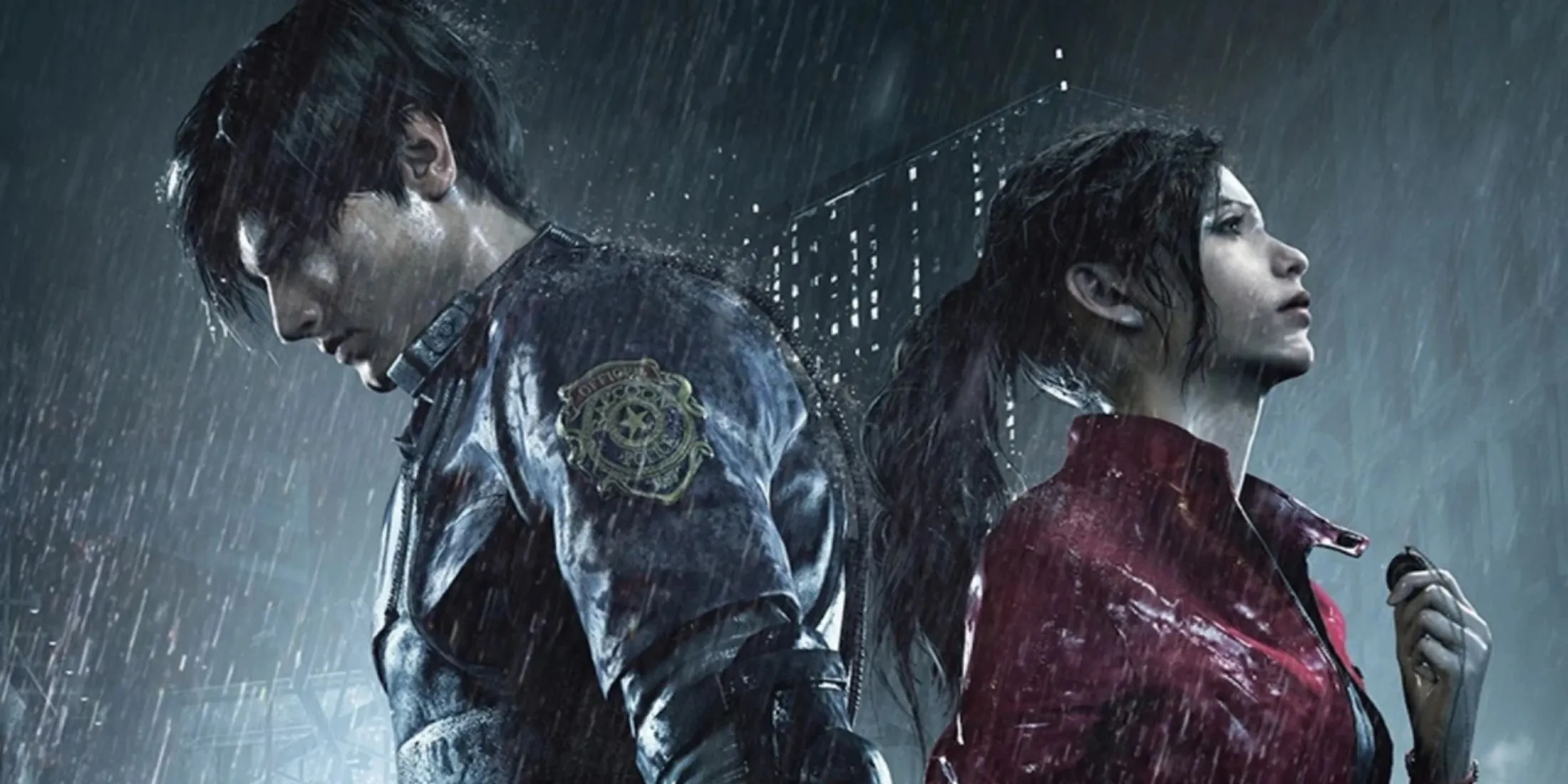Leon S. Kennedy và Claire Redfield chiến đấu với zombie trong Resident Evil 2 Remake
