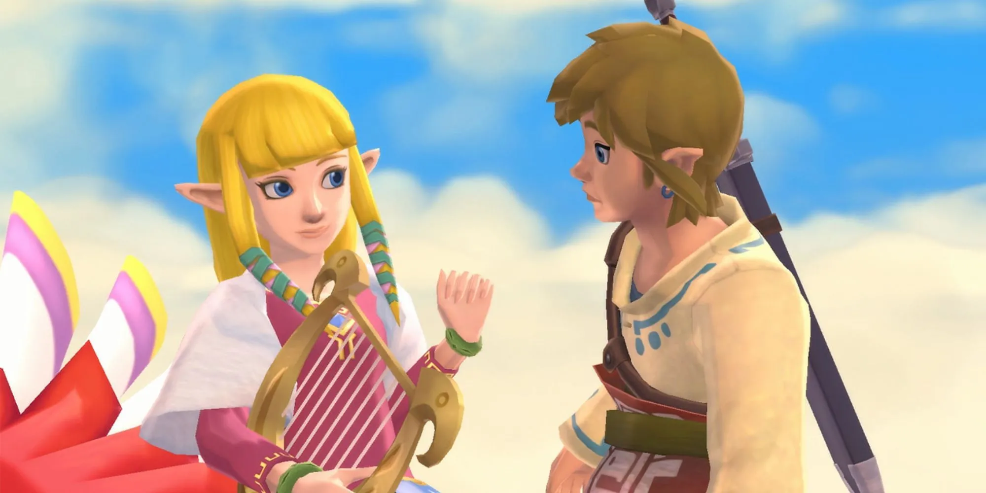 Link và Zelda trên chim Loftwing trong The Legend of Zelda: Skyward Sword, gợi ý series hoạt hình phiêu lưu lãng mạn