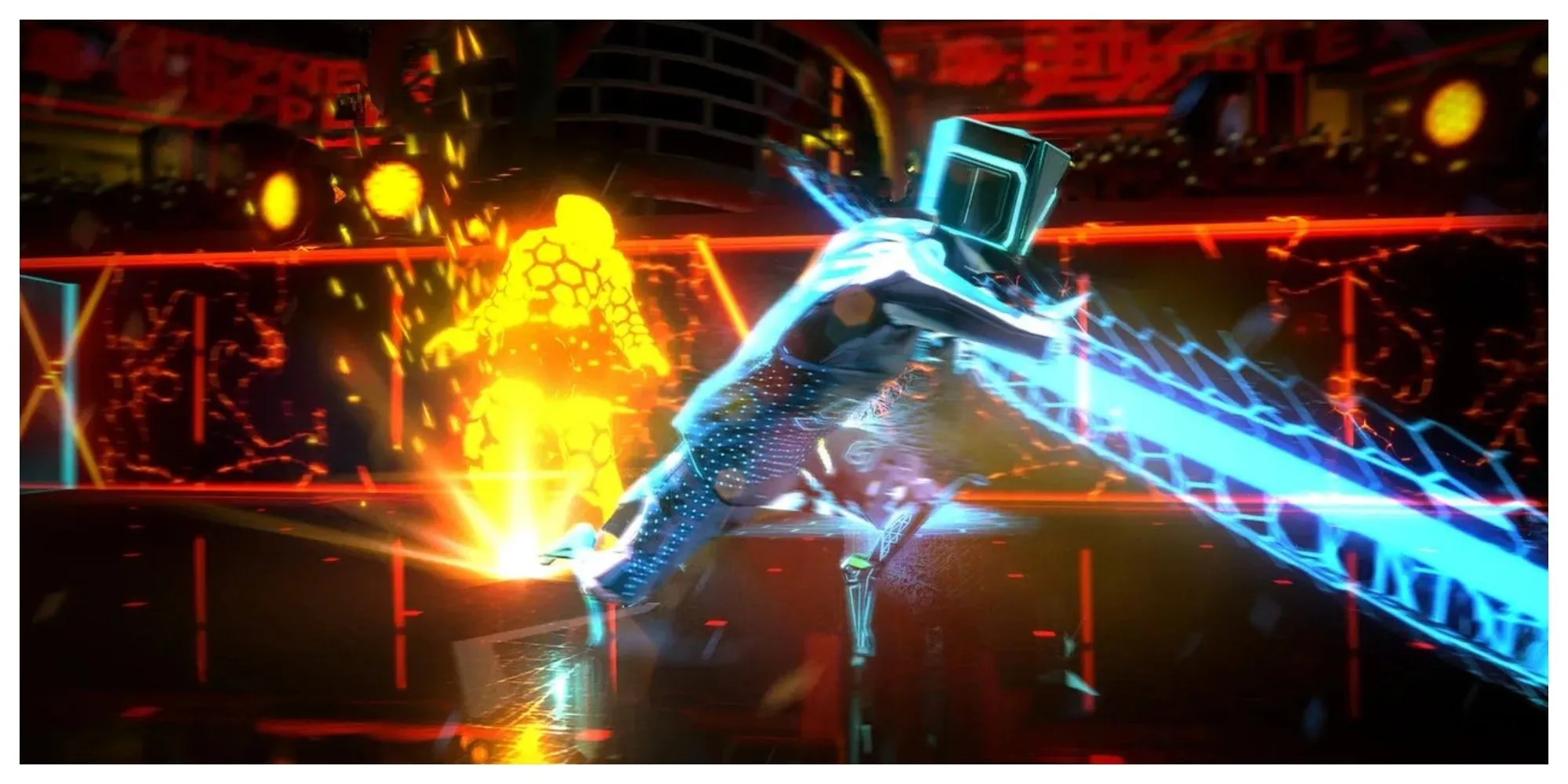 Lối chơi hành động trên đấu trường với các tia laser trong game Laser League