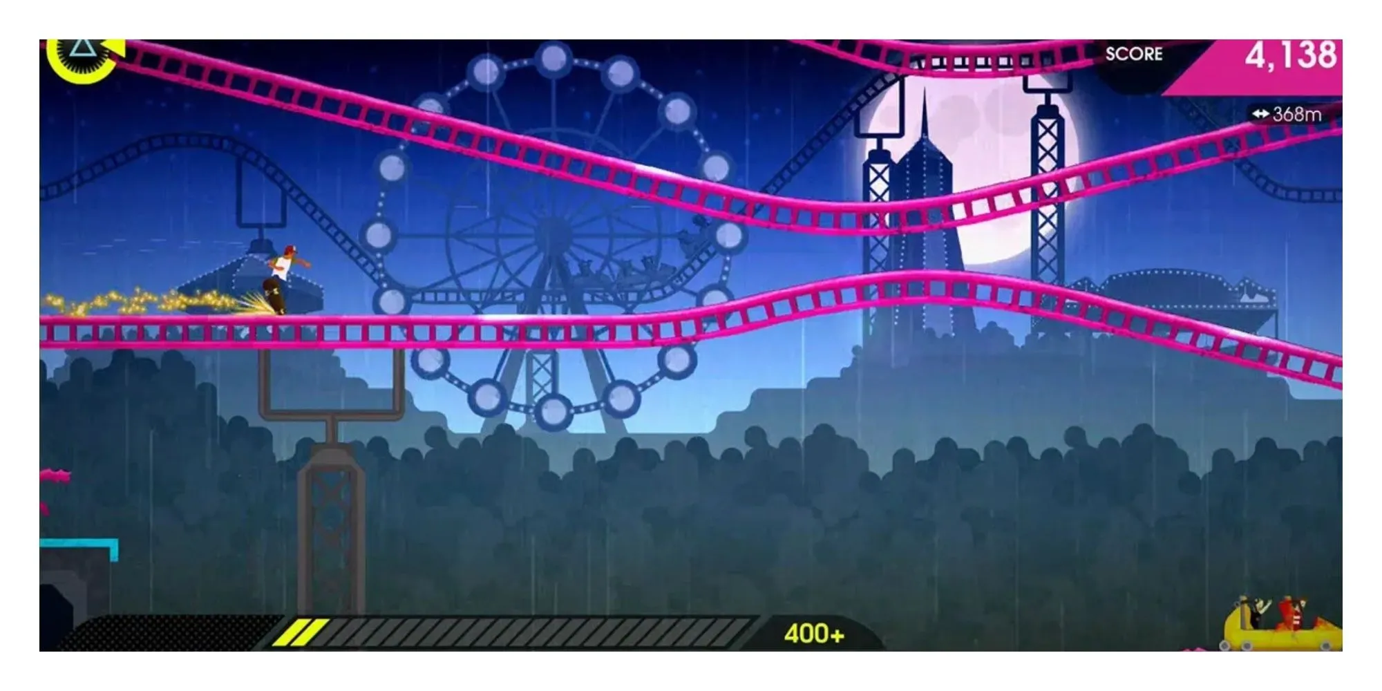Lối chơi trượt ván 2D đầy màu sắc trong game OlliOlli2 Welcome to Olliwood