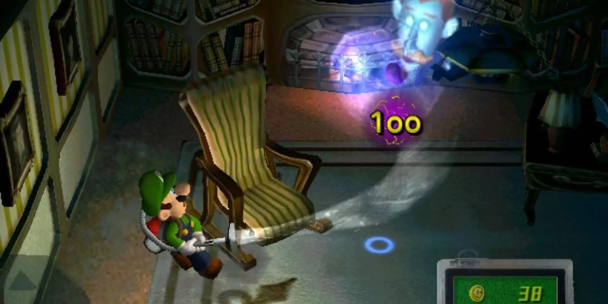 Luigi khám phá biệt thự ma ám trong game Luigi's Mansion trên GameCube