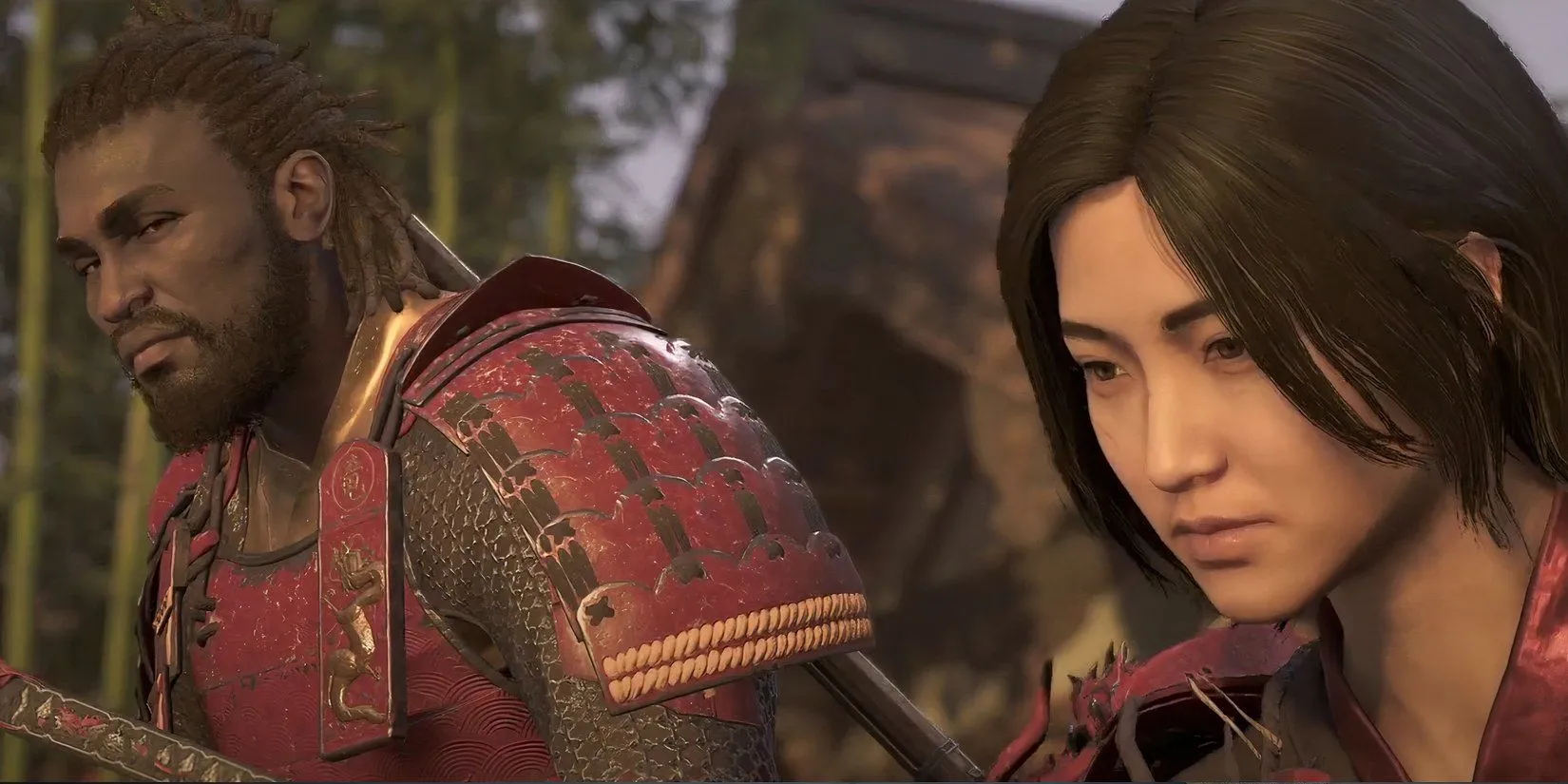 Màn hình chọn giữa tuyến nhiệm vụ của Yasuke hoặc Naoe trong nhiệm vụ &quot;The Wheel Unmasked&quot; ở Assassin's Creed Shadows.