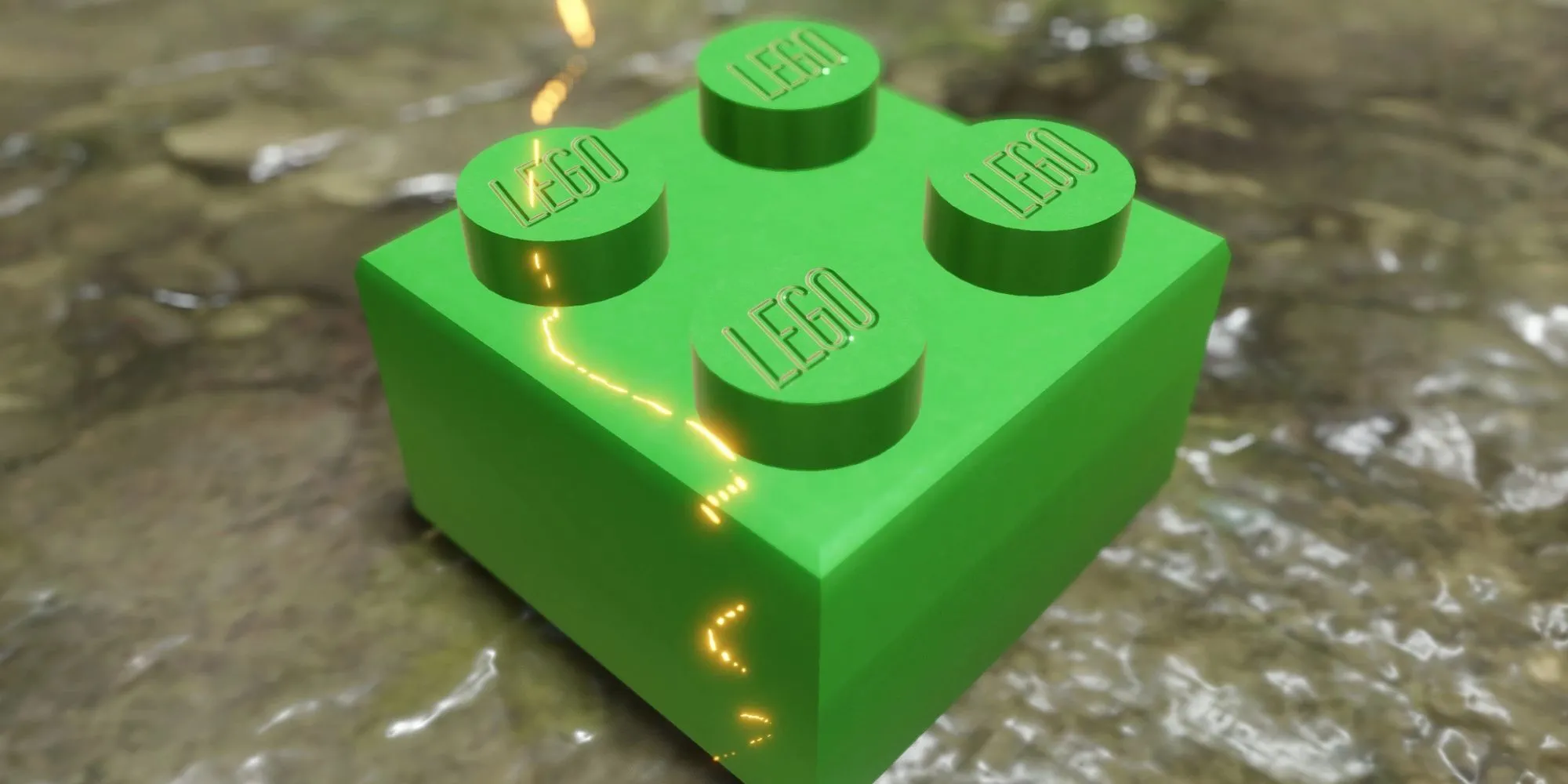 Mod bẫy sốc Lego phiên bản Monster Hunter Rise với gạch màu xanh lá