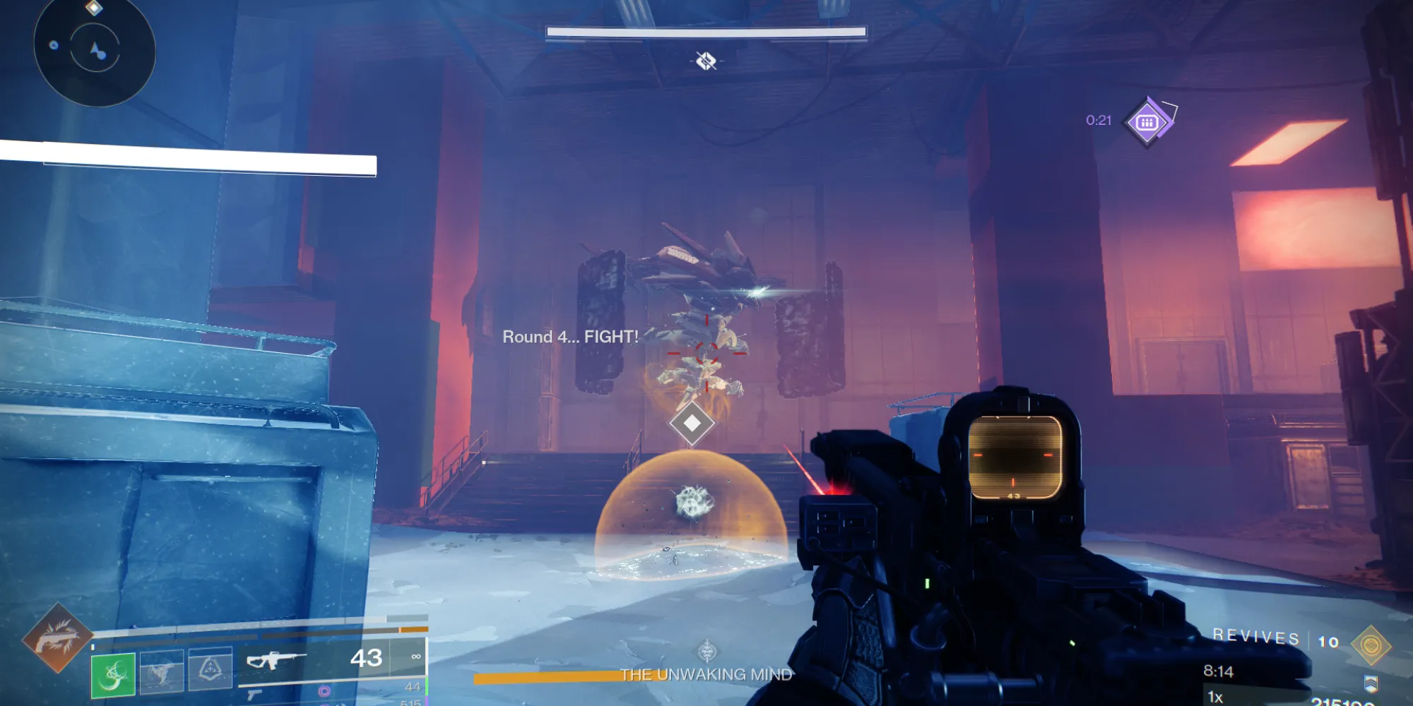 Một cảnh chiến đấu boss trong chế độ Rushdown của sự kiện Guardian Games Destiny 2