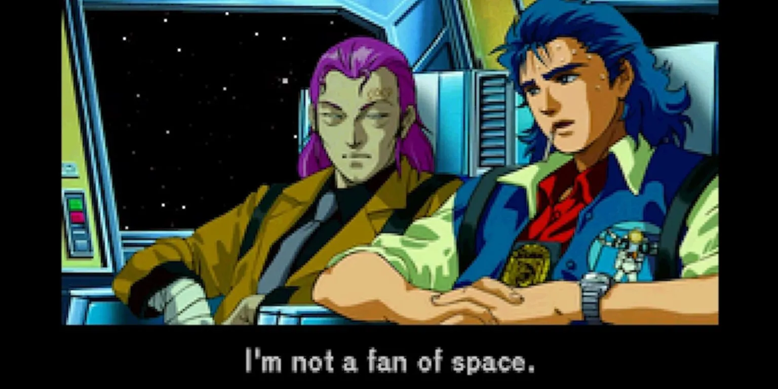 Một cảnh gameplay của Policenauts theo phong cách point-and-click