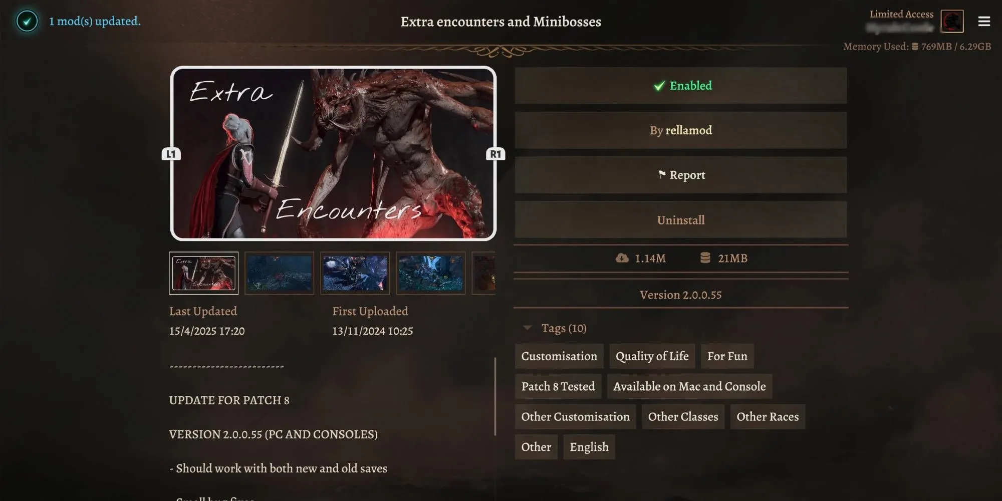 Một cảnh giao tranh hoặc sự kiện bất ngờ trong Baldur's Gate 3 được thêm vào thông qua mod Extra Encounters