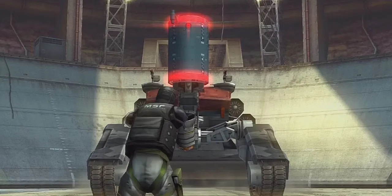 Một cỗ máy Metal Gear khổng lồ trong Metal Gear Solid: Peace Walker, đại diện cho các trận đấu boss dài hơi