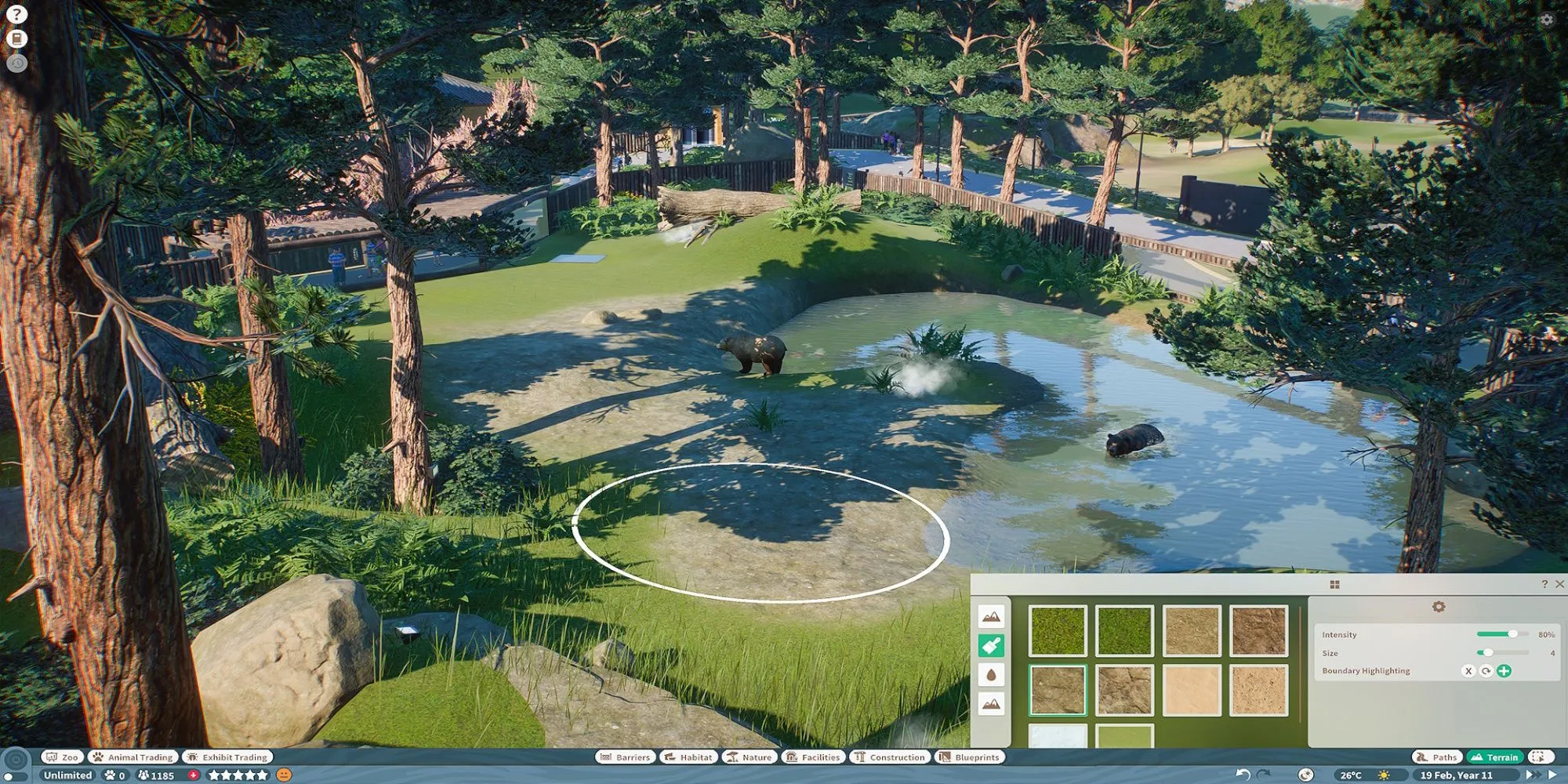 Một góc nhìn toàn cảnh sở thú được xây dựng tỉ mỉ trong Planet Zoo