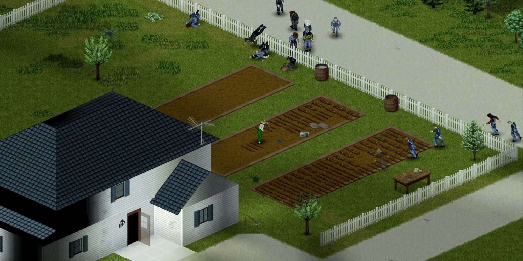 Một nhân vật sống sót trong thế giới hậu tận thế của Project Zomboid