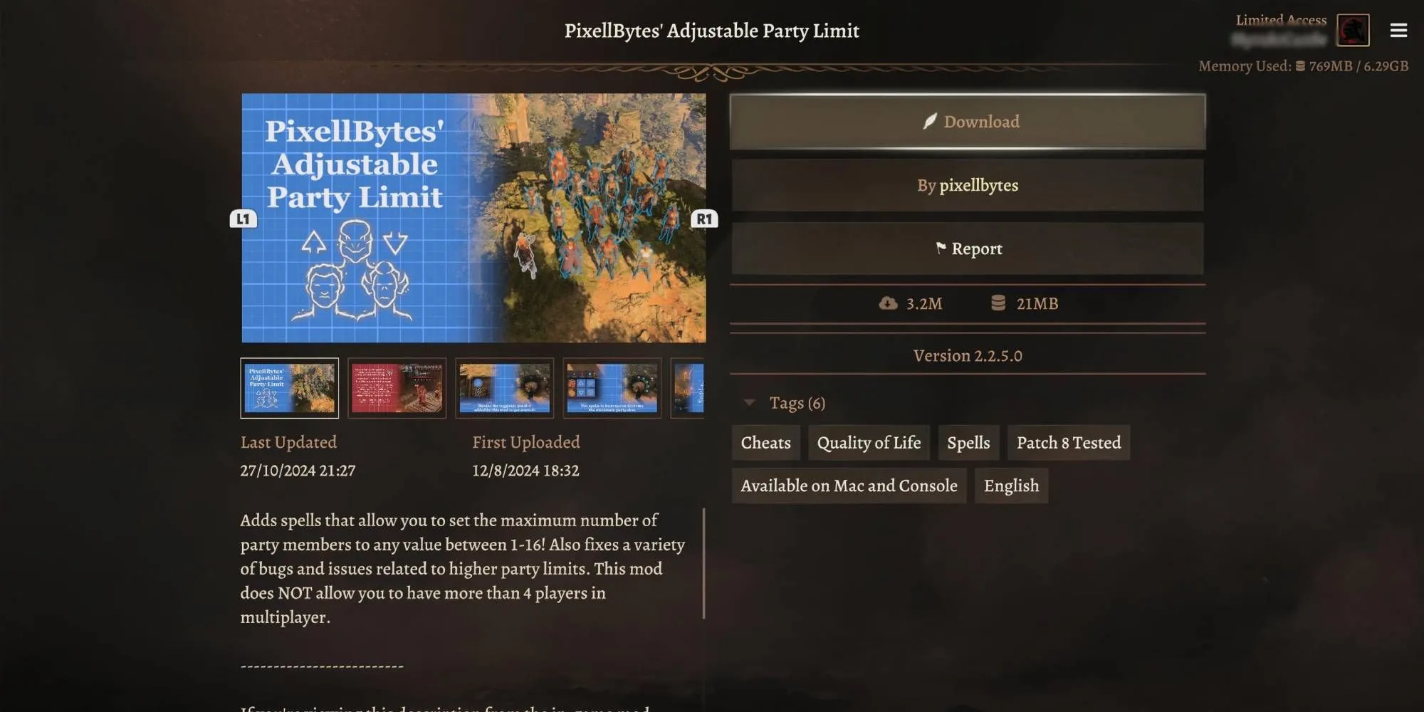 Một nhóm nhân vật lớn hơn giới hạn mặc định trong Baldur's Gate 3 nhờ mod tăng giới hạn party