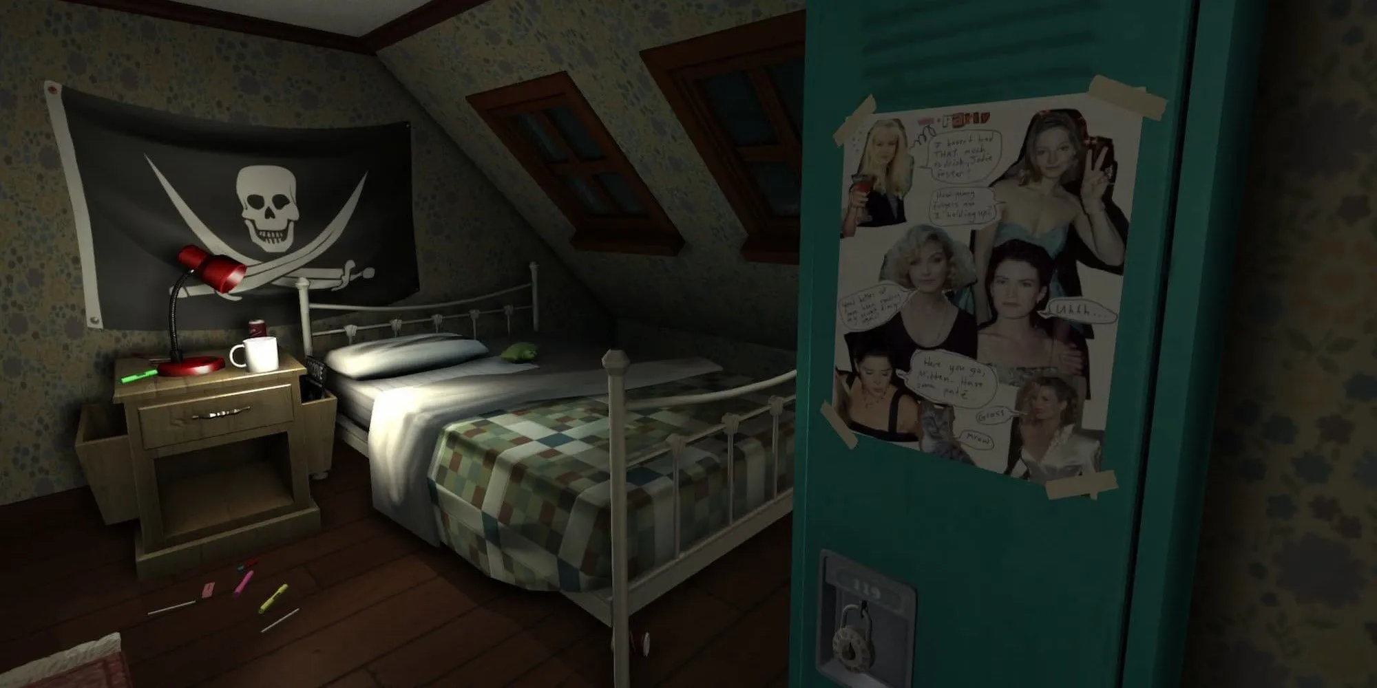 Một phòng ngủ trong game Gone Home