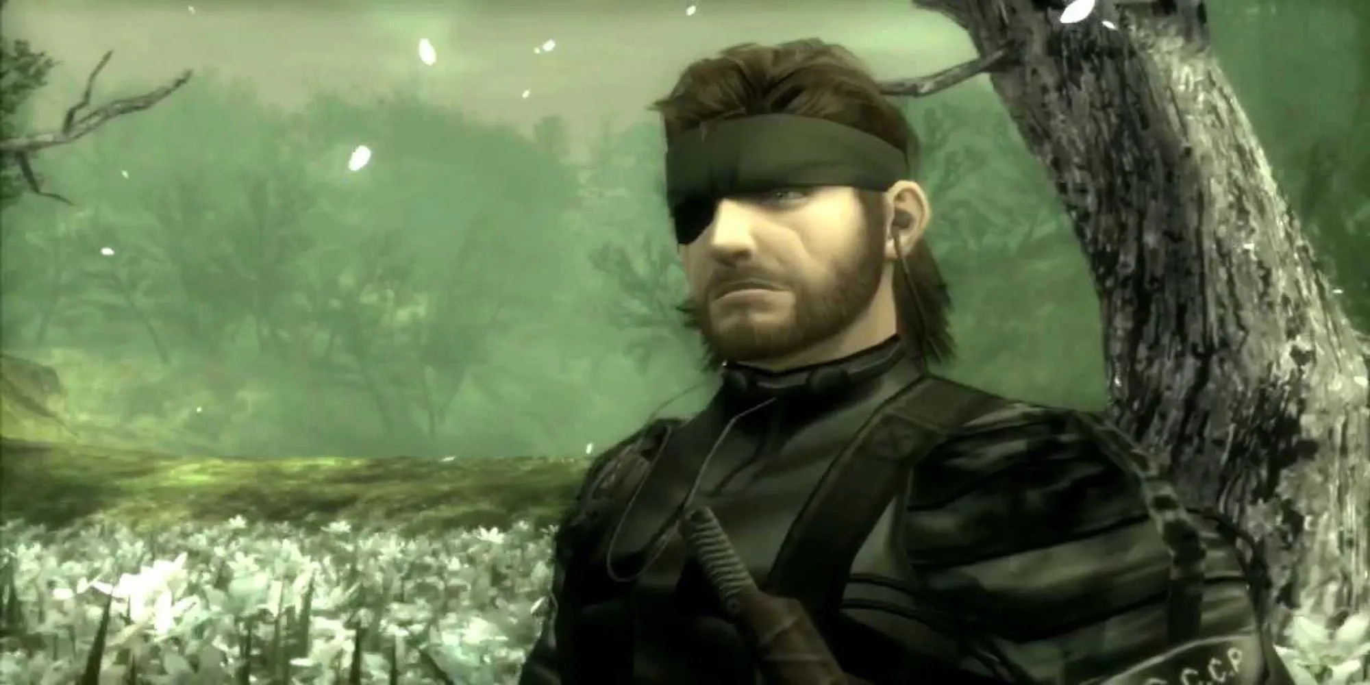 Naked Snake trong Metal Gear Solid 3: Snake Eater với bối cảnh rừng rậm