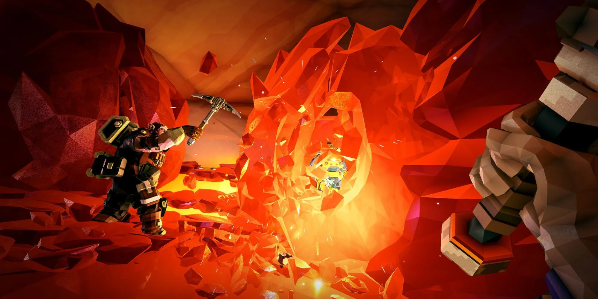 Người lùn Dwarf đang hăng say khai thác khoáng sản quý hiếm trong hầm mỏ Deep Rock Galactic