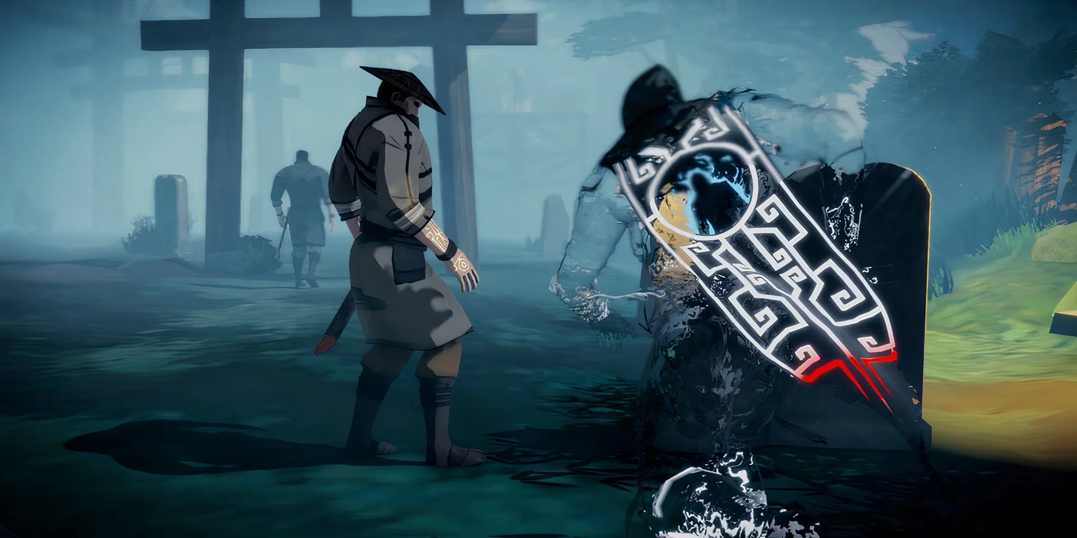 Nhân vật Aragami sử dụng năng lực bóng tối để di chuyển trong game Aragami
